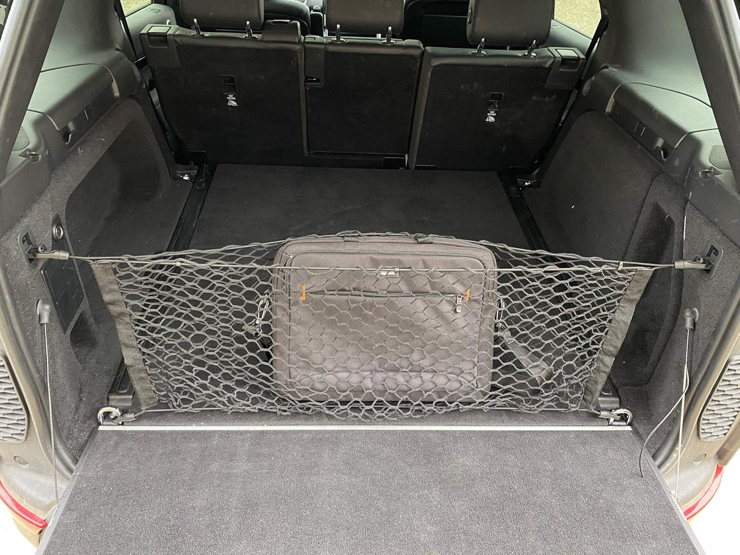 Trunk Envelope Style Automotive Elastic Mesh Cargo Net for Land Rover Discovery 2017-2023 - Premium Trunk Organizers and Storage - Luggage Net for SUV - Best Car Organizer for Land Rover Discovery image number 4
