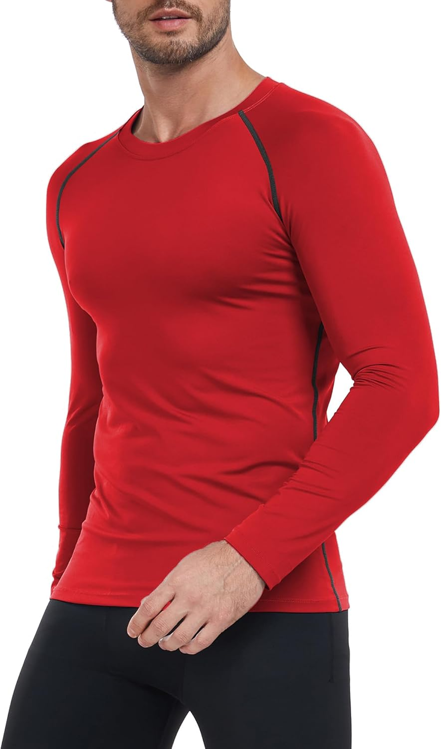 LOMGXIU Men'S Workout Shirts Sports Running Long Sleeve Shirts image number 7