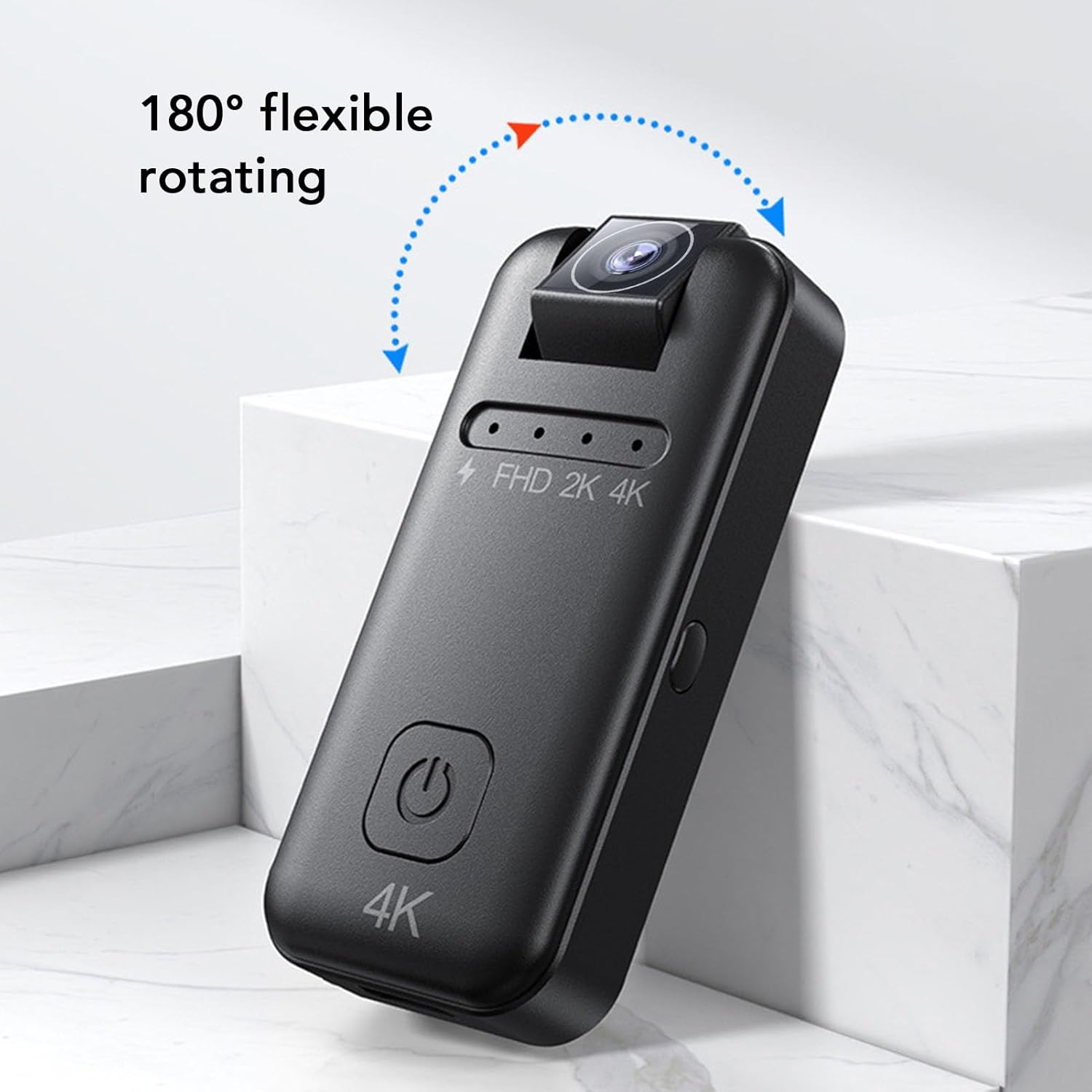 4K Mini Action Camera, Thumb POV Portable Body Cam Wearable Video Recorder Camcorder, Helmet Mount, Magnetic, Sport DV for Bike Cycling, Pet, Vlogging image number 1