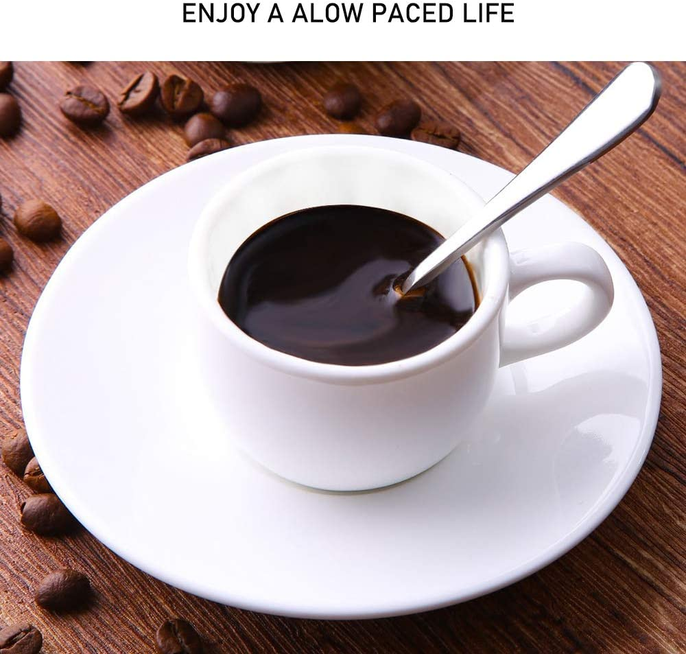 12-Piece Demitasse Espresso Spoons, 4-Inch Premium Quality Stainless Steel Mini Tiny Coffee Teaspoon Small Tea Spoon for Daily Use