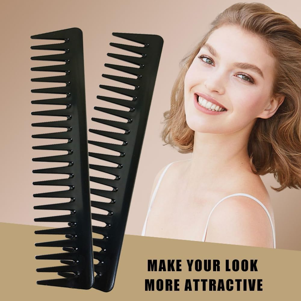TSUOUKL 3 X Wide Tooth Comb, Dandruff Comb, Curling Comb, Wide Tooth Comb, Heat-Resistant Antistatic Hair Combs for Men and Women, for Voluminous Curls and Damaged Hair image number 4