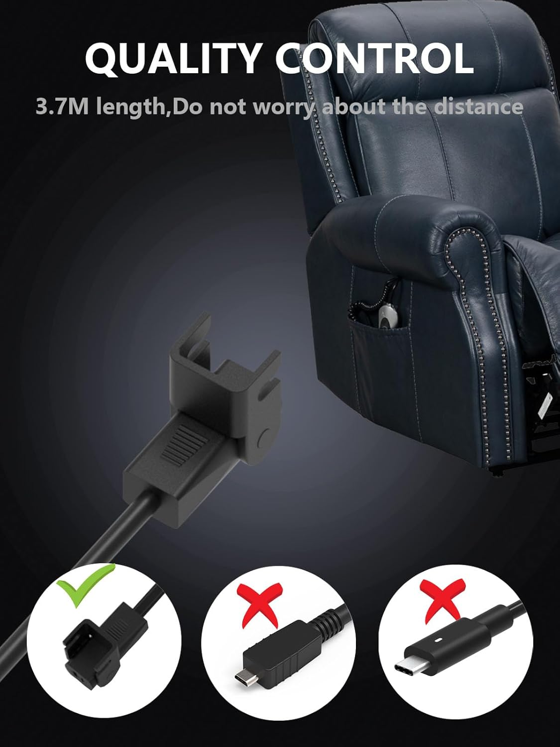 58W Replacement Power Supply 29V 2A Power Cable Electric Recliner Sofa Charger for Okin Limoss Sofa Chair Lift Recliner, Electric Relax Massage Seat with 6.6FT Extension Cable image number 2