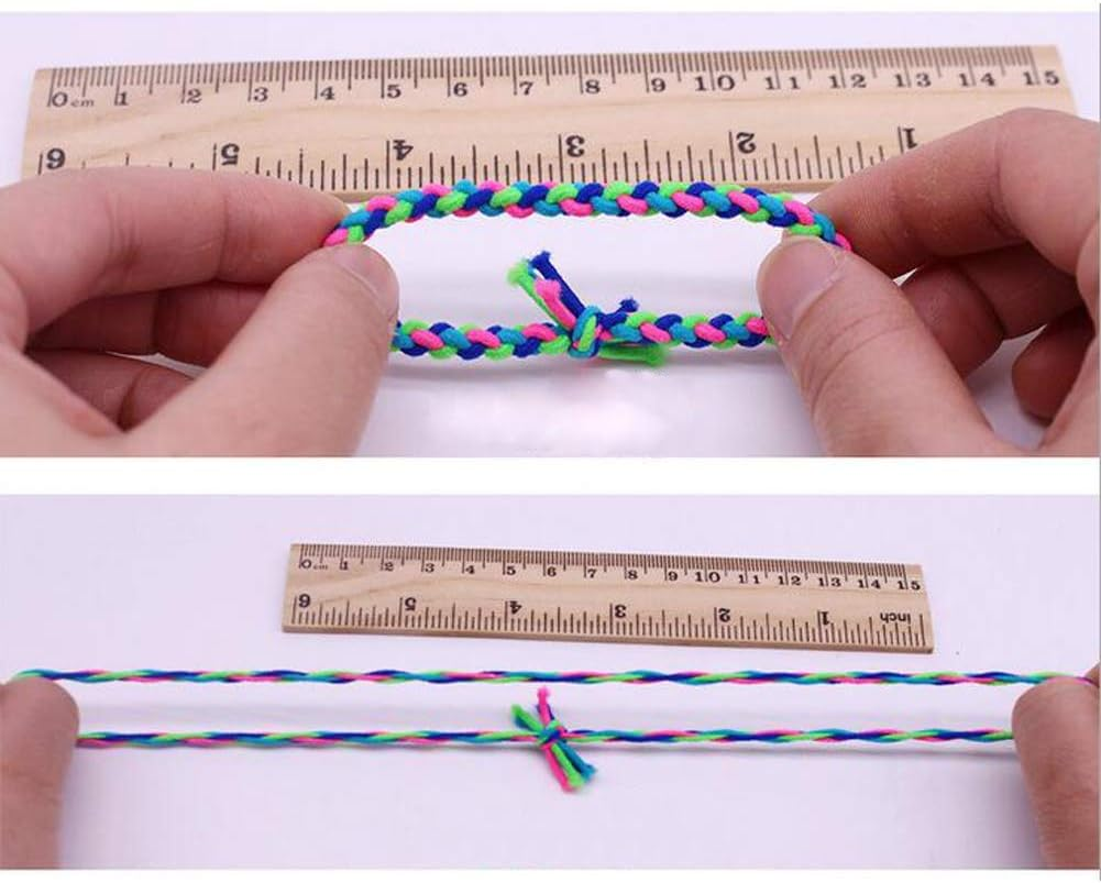 Pack of 50 Multicoloured Braided Elastic Hair Rings Hair Scrunchie Elastic Band Ponytail Holder Headband Headwear Hair Accessories Hair Accessories (Colour Random) image number 3