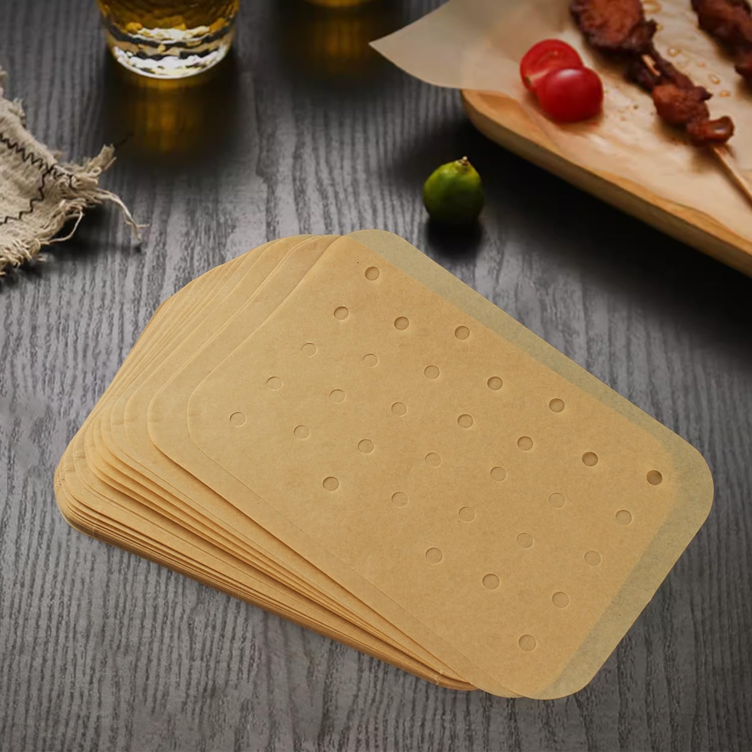 Air Fryer Liners for Ninja, 100 Piece Air Fryer Accessories for Ninja Foodi Dual Air Fryer Parchment Paper Liners,Double Basket,Non-Stick round Baking Paper for Ninja DZ201 Foodi 6-In-1 8-Qt image number 1