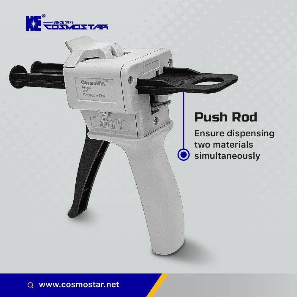 Cosmostar Mixing and Dispensing Gun, Impression Mixing Dispensing AB Gun Ratio 1:1/1:2 for 50Ml Adhesive Material, Mixing Cartridge Dispenser Gun, Cosmomix Epoxy Cartridges Gun (1:1/2:1-1 Pcs) image number 1