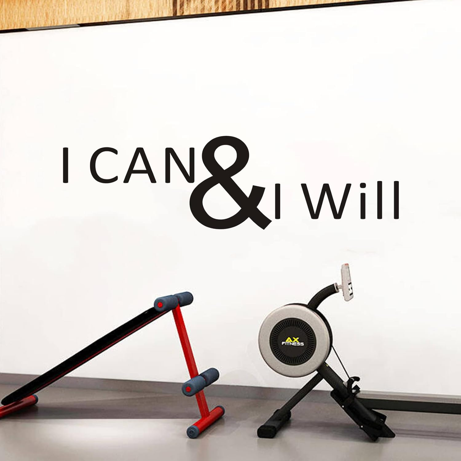 Gym Wall Decor, Motivational Wall Decals, (Easy to Apply), Wall Stickers Vinyl Art Quotes Inspirational Bedroom Office Classroom Fitness Garage Sports Workout Running Exercise Basketball Baseball Sayings Home Positive Family Decorations Posters Photos Pictures Words Signs, I CAN & I Will 25"X7" image number 3