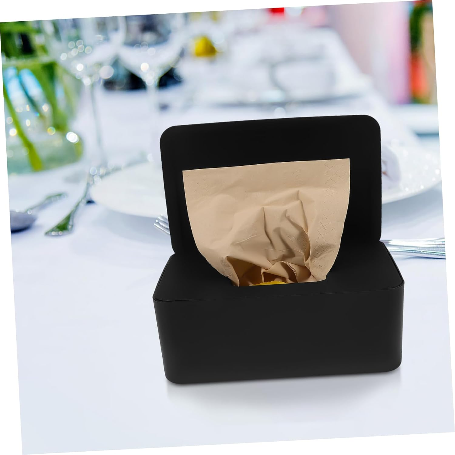 Wet Wipes Storage Box Plastic Wipes Holder for Face Towel Holder at Home Office Desk Use image number 5