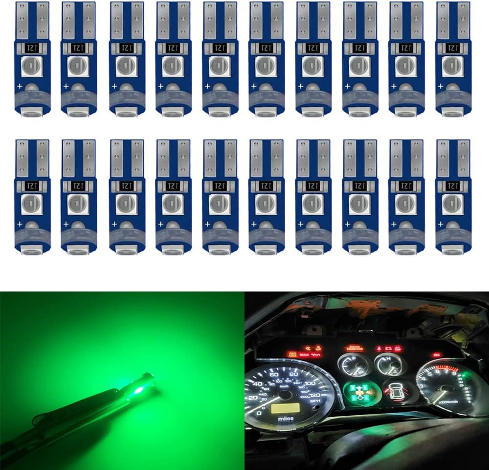 Blyilyb 20-Pack Blue T5 74 73 17 Wedge Led Bulb for 12V Car Dash Dashboard Instrument Panel Cluster Light Bulb Replacement