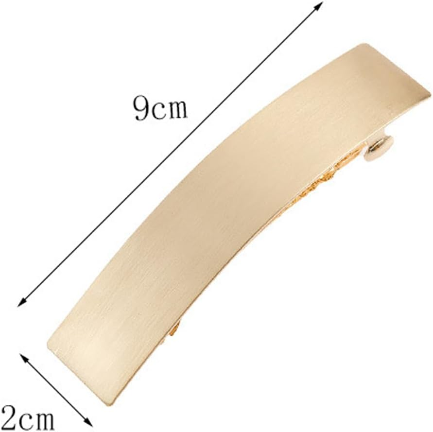 Gorise Pack of 2 Metal Hair Clips, Women'S French Clips, Minimalist Rectangular Barrette, Automatic Alloy Barrette, Decorative Hair Accessories for Women image number 5