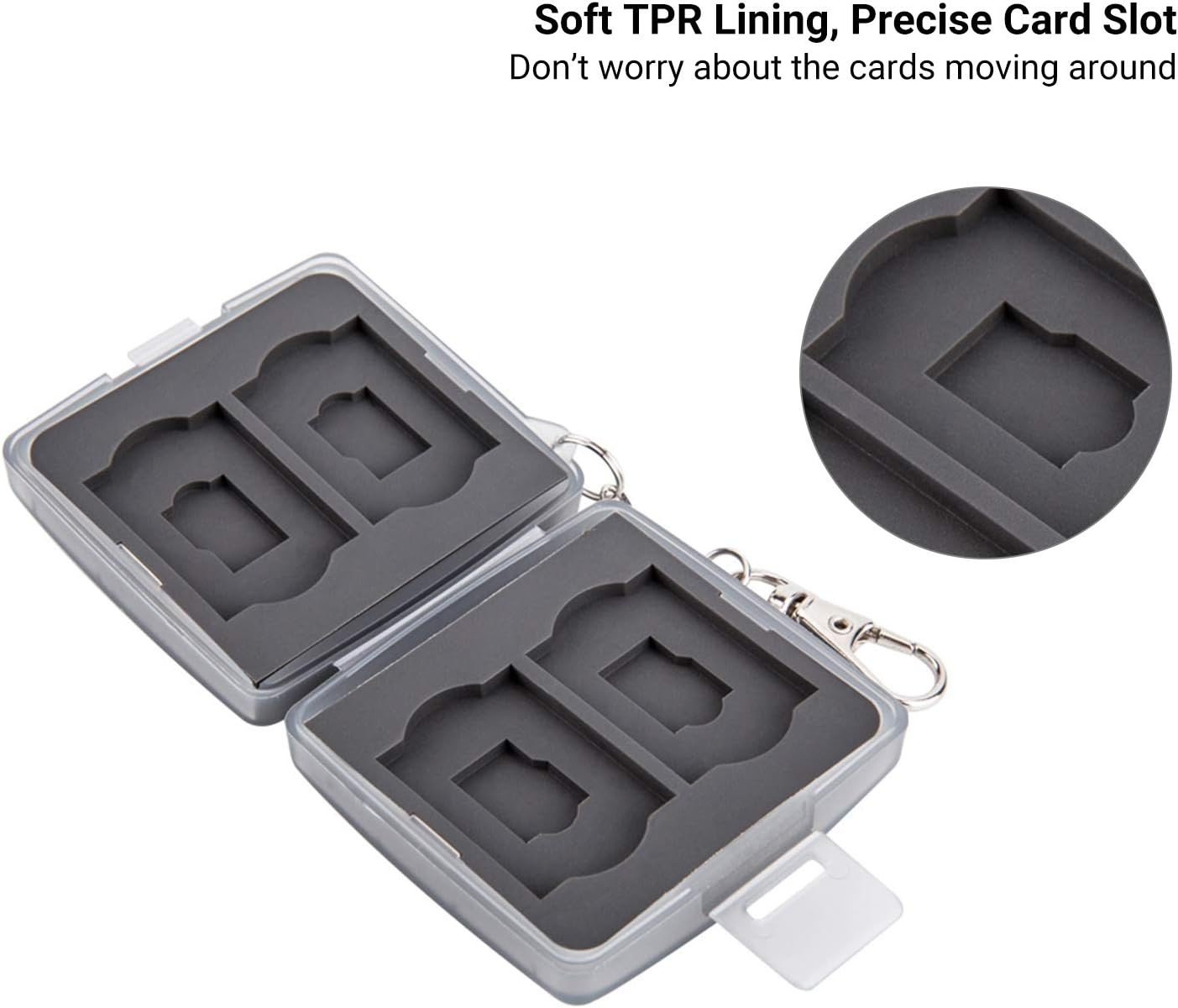 Micro SD Case SD Card Holder Case, Memory Card Case Storage for 4 SDHC SDXC Cards and 4 TF MSD Cards, Anti-Dust Crush Resistance