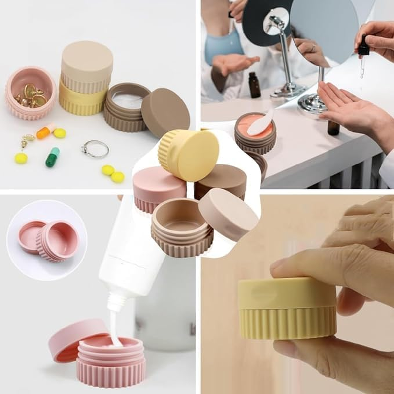 Leak-Proof Travel Containers for Toiletries, Small Silicone Jars with Lid for Cosmetic Face Body Cream Medicines, Lotions, Cream, Slime Samples image number 3