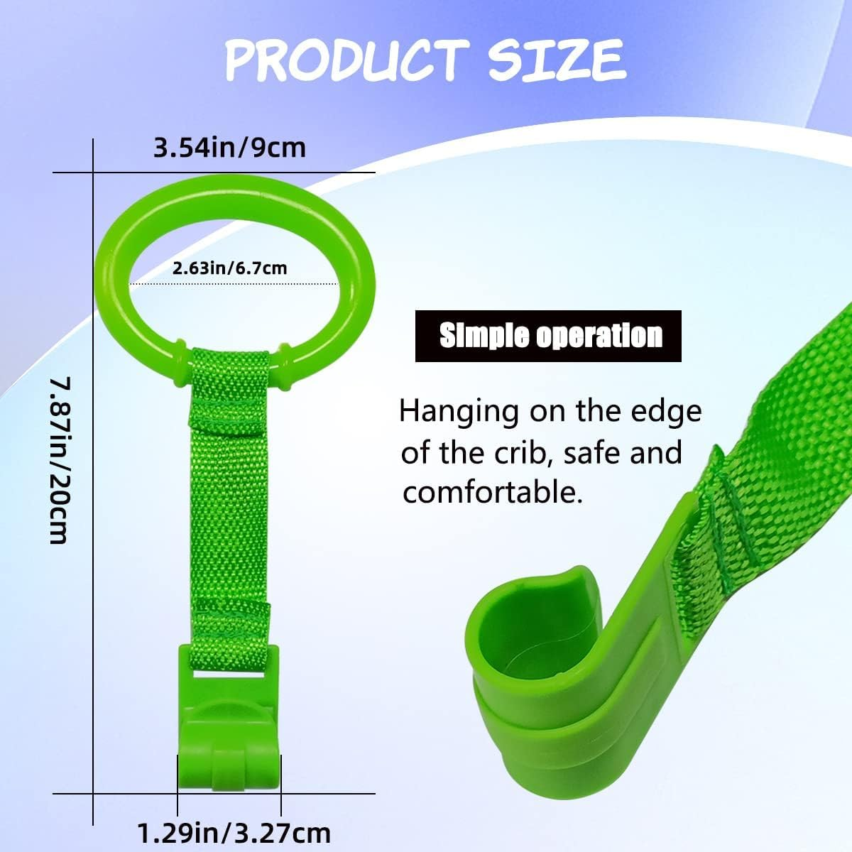 4 PCS 4 Colors Plastic Baby Crib Pull Rings Kids Walking Exercises Assistant Stand up Rings Baby Cot Hanging Rings for Infant Baby Toddler Practice Tool image number 1