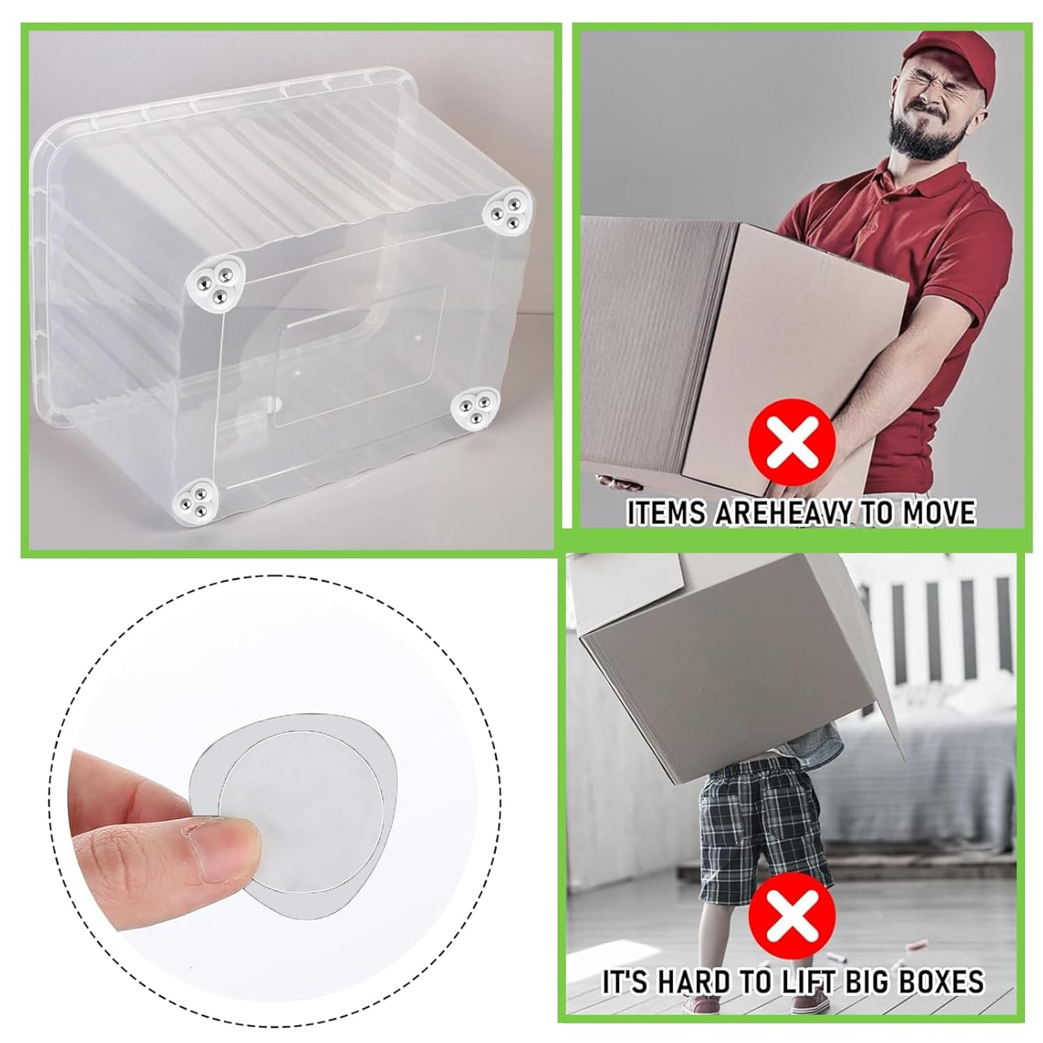 Itadaku 20 Pcs Mini Swivel Casters Wheels, 360&deg; Quiet Rotating Self-Adhesive Castors with 3 Steel Balls for Small Appliances, Furniture, Storage Boxes, Trash Cans, White