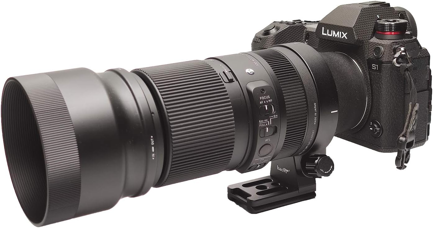 Haoge LMR-SM140S Tripod Mount Ring for Sigma 100-400Mm F5-6.3 DG DN OS Lens Sony E Mount and 105Mm F1.4 Art Lens Collar Replacement Foot Stand Base Built-In Arca Swiss Type Plate