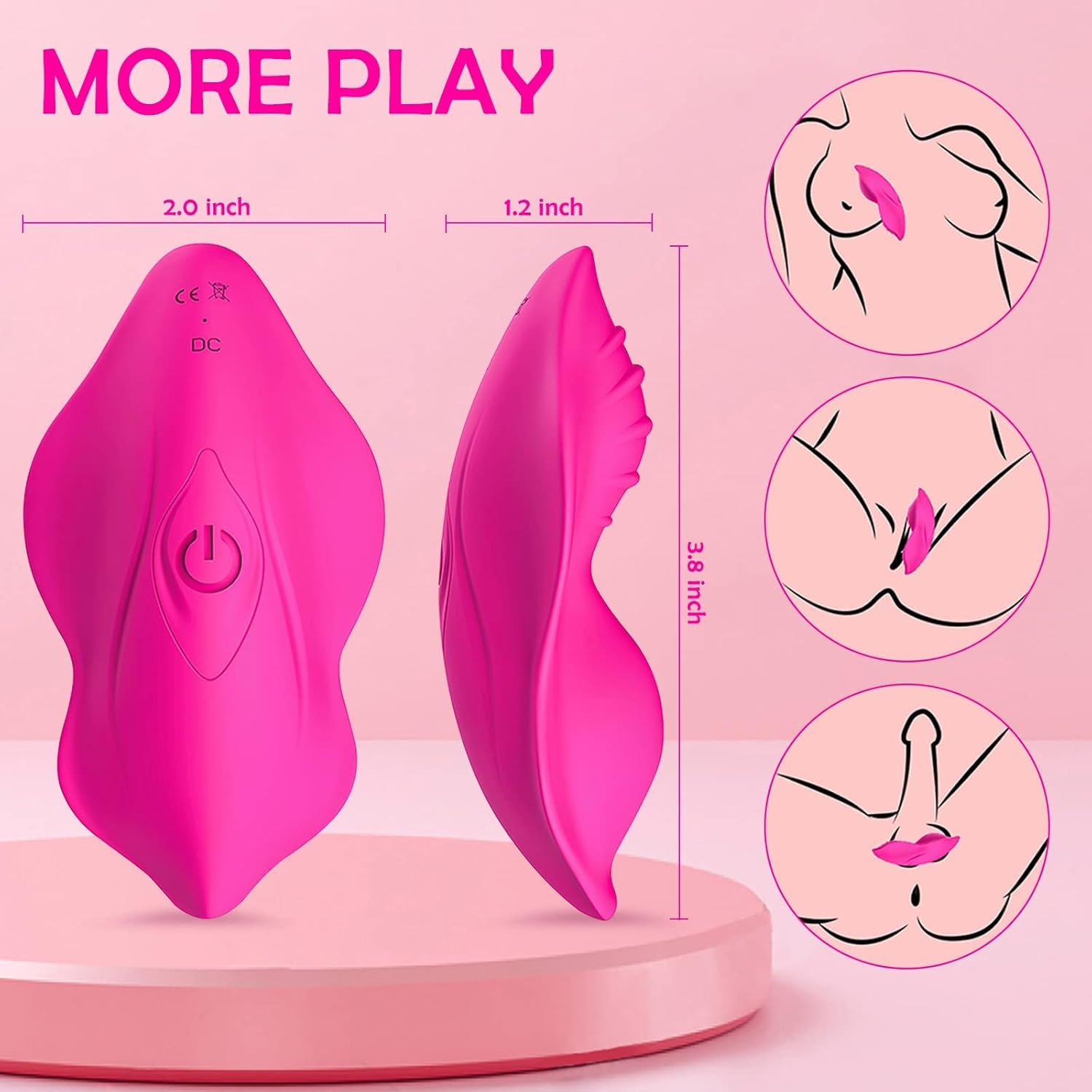 Wearable Panty Vibrator with Wireless Remote Control Vibrating Eggs,Rechargeable Butterfly Vibrators Clitorals Stimulator for Women Vibrating Panties Wearable Clit Vibrator Sex Toy for Couple (Rose)
