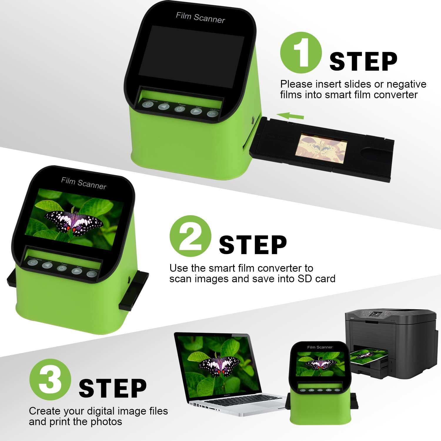 DIGITNOW Digital Film and Slide Scanner, Large 4.3 Inch TFT LCD Display, Converts 35Mm, 110 & 126 and Super 8 Films & 8Mm Film Negatives & Slides to 22 Megapixel JPEG Images image number 6