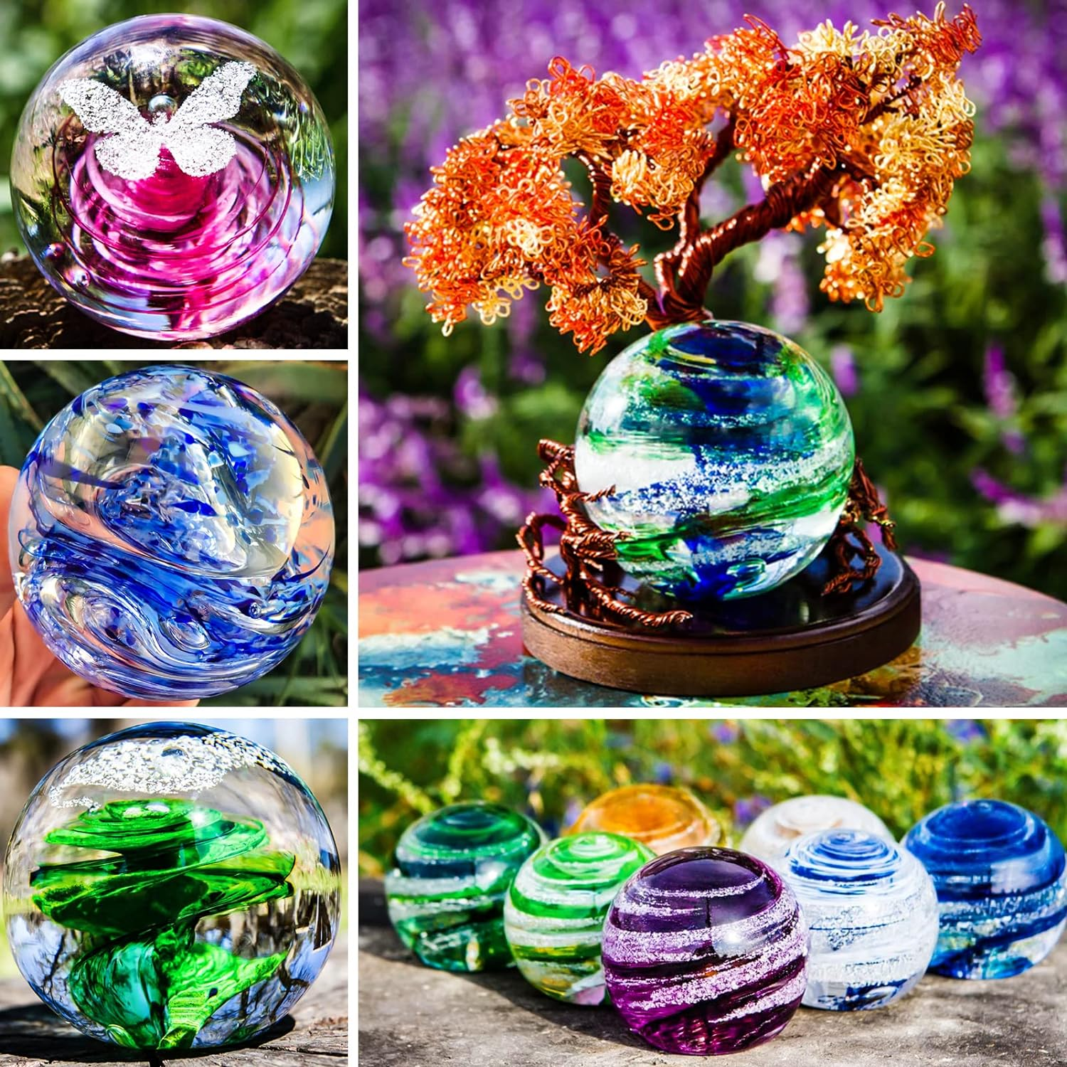 8Pcs Sphere Resin Molds Silicone, BABORUI Upgraded 3D Seamless Ball Shapes Silicone Molds for Resin Casting, Large Globe Epoxy Resin Molds for Home Decor, Flowers Preservation image number 2