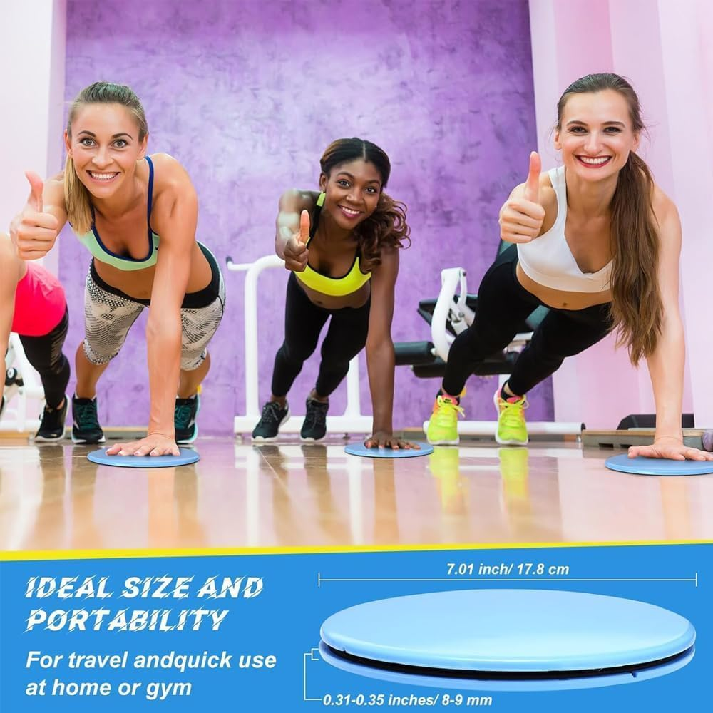 Exercise Sliders for Working Out - 4 Dual Sided Disks for Core, Abdominal, Glutes, Abs Strengthening - Fitness Equipment image number 1