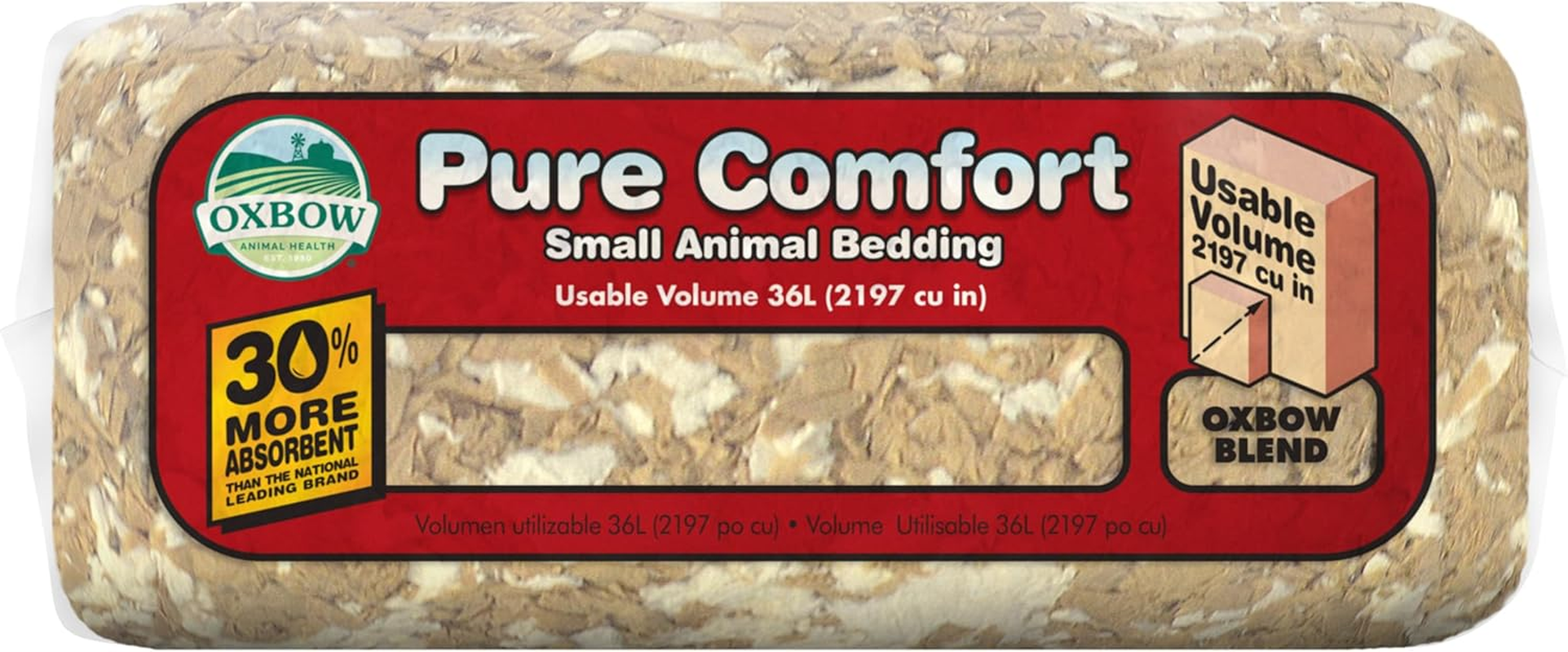 Oxbow Pure Comfort Small Animal Bedding - Odor & Moisture Absorbent, Dust-Free Bedding for Small Animals, Blend, 36 Liter Bag image number 1