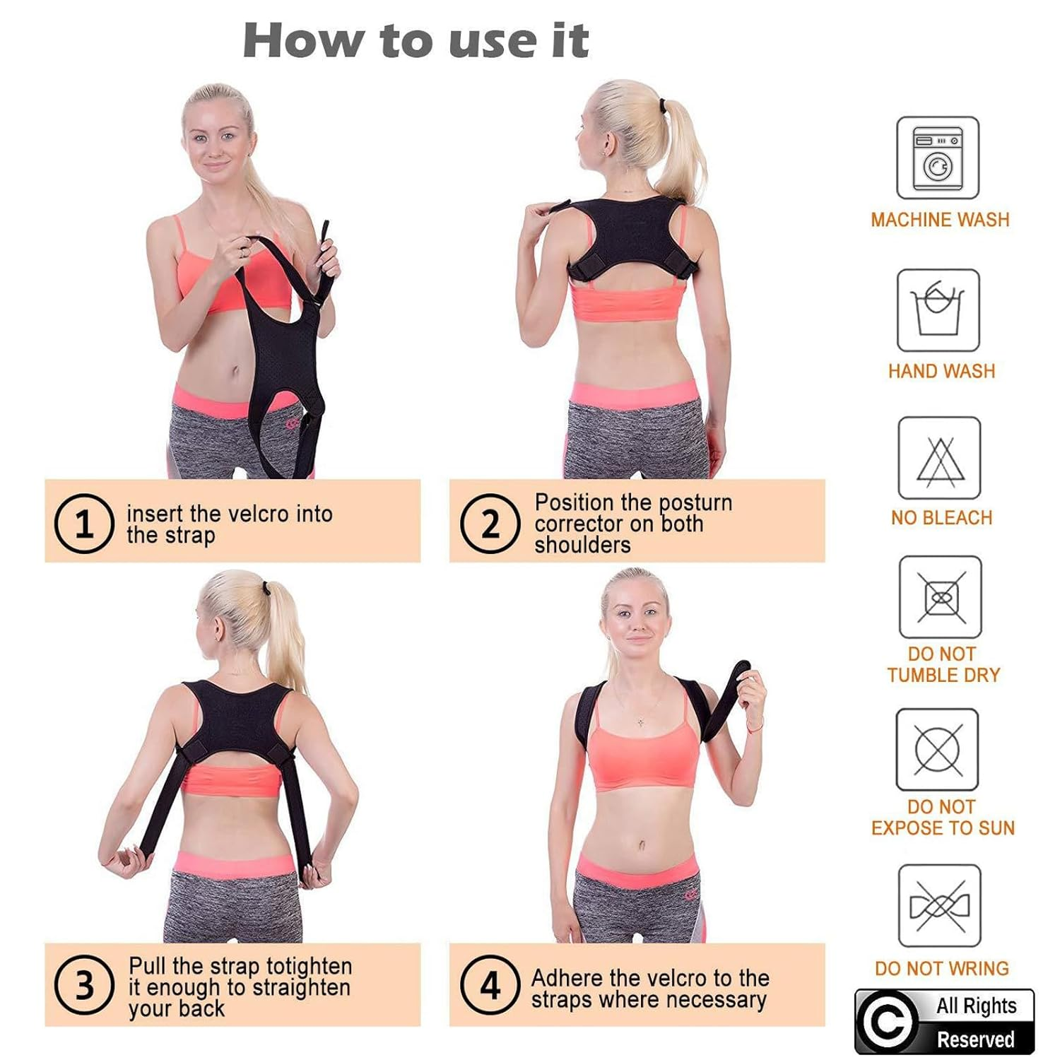 Posture Corrector，Annuoyi Posture Corrector for Women and Men,Adjustable Posture Corrector, Shoulder Brace, Helps Relieve Back Pain and Neck Pain - Promotes Good Posture image number 5