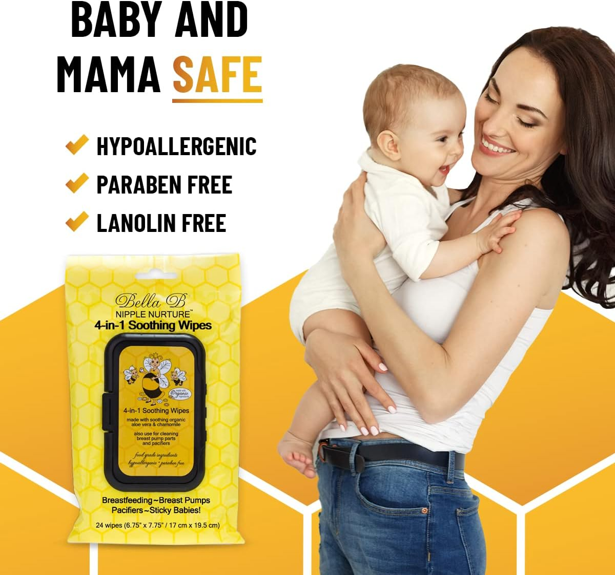 Bella B Nipple Nurture 3-Piece Breast Wipes Bundle - Baby Wipe Bundle - Breast Pump Cleaning Wipes - Breast Pump Cleaning Supplies - Nursing Wipes - Breastmilk Wipes image number 5