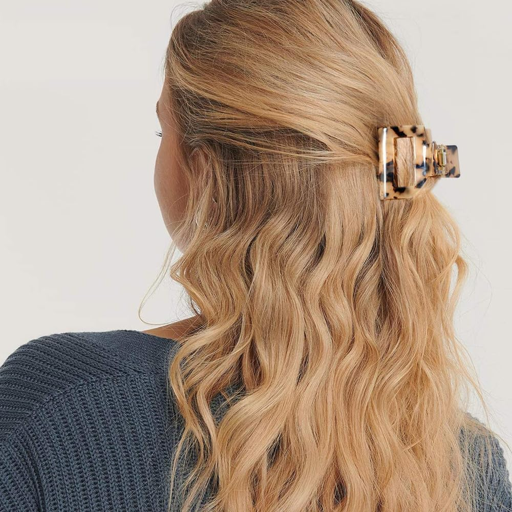 6PCS Acetate Hair Claw Clips, Small Claw Clips for Thin Thick Hair, Nonslip Leopard Print Hair Clips Styling Accessories for Women Girls