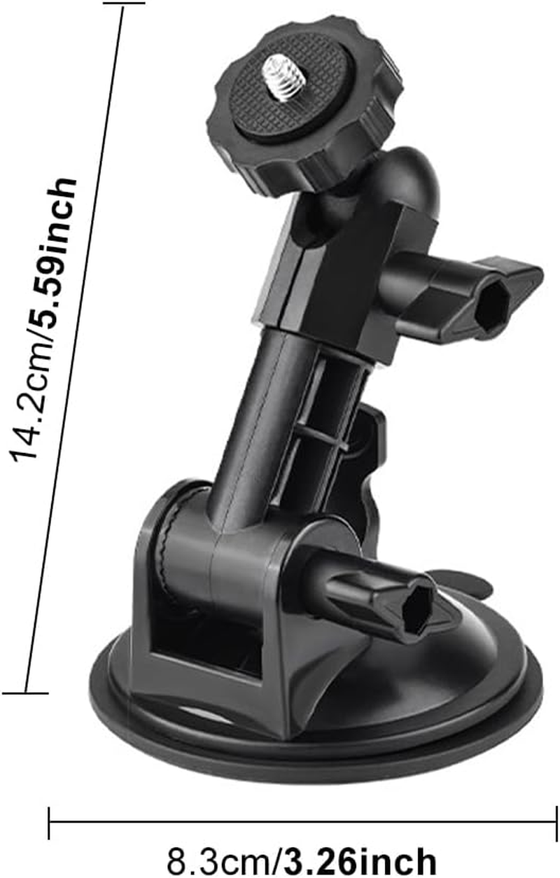 Pocket 3 Suction Cup Mount,Car Windshield and Window Camera Holder with Expansion Adapter for Insta360 X4 X5 X3 Go 3S for Gopro Max Mini Hero 13 12 11 10 9 Pocket 3 2 Action 5 Pro 4 Accessories,Black image number 4