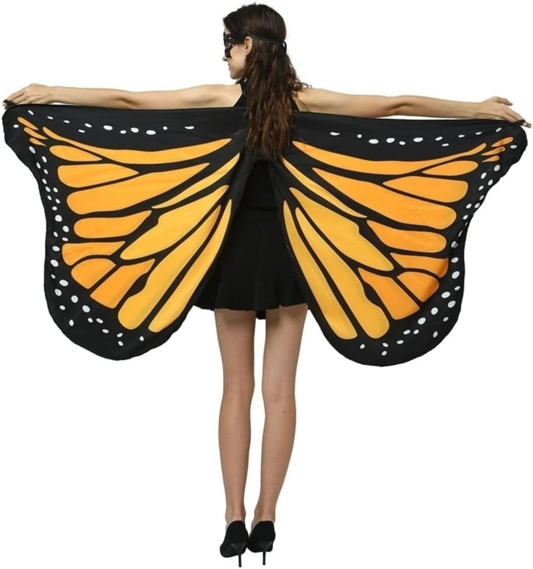 Costume Bay Woman'S Soft Fabric Multicolour Butterfly Wings Cape Scarf Wrap Printing Shawl Butterfly Fairy Ladies Halloween Dress up Cape Ladies Costume Accessory - Gradient Blue/Purple image number 6