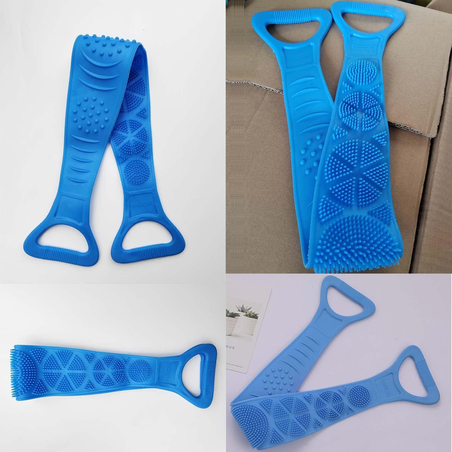 Paifeancodill Back Scrubber for Shower, Body Scrubber, Bath Body Brush, Double Sided Body Exfoliating & Scrubbing Bath Brush for Massage & Cleansing, Silicon Scrub Belt Pad Washer for Men Women(Pink) image number 5