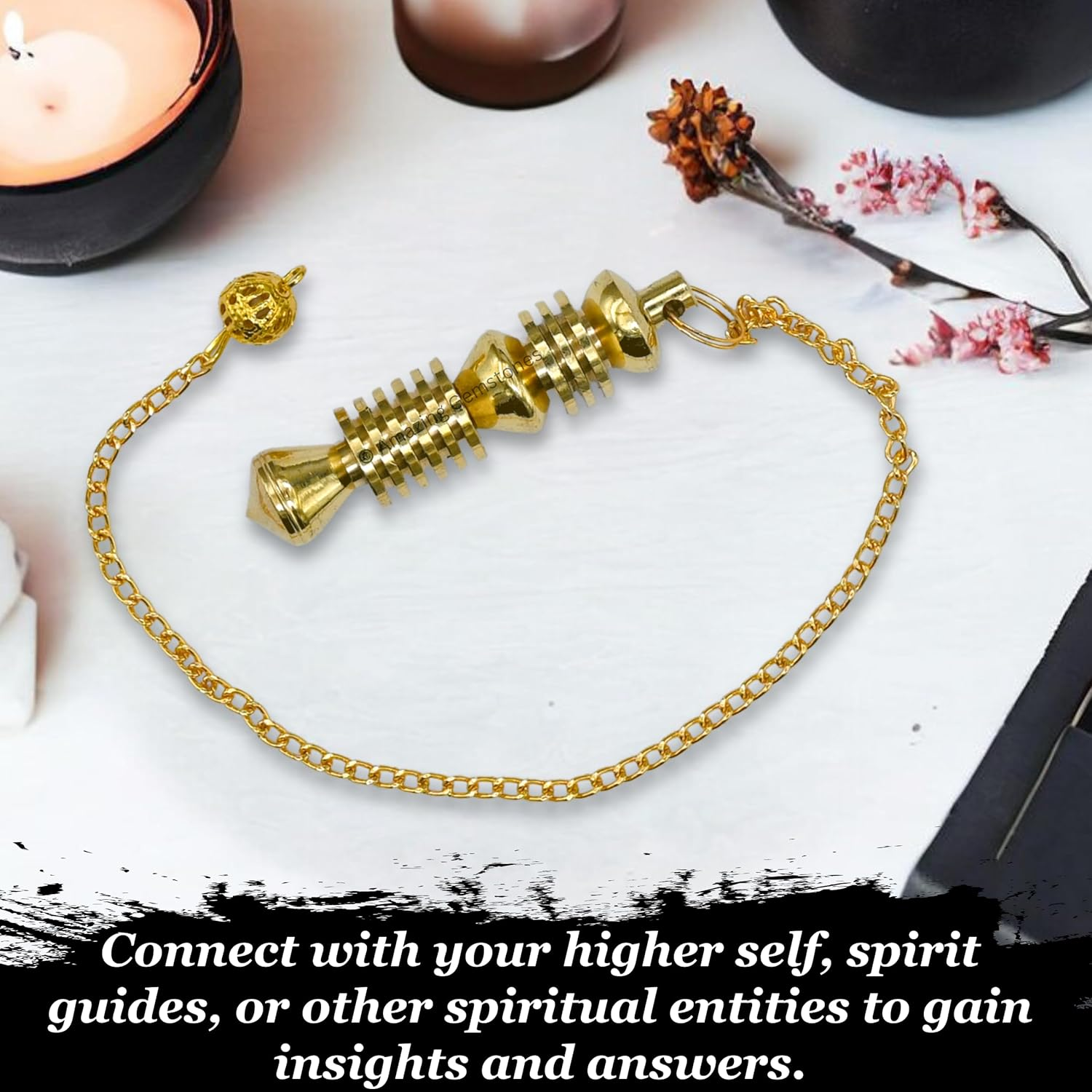 Double ISIS - Openable Gold Metaphysical Metal Dowsing Pendulums for Divination, Meditation and Reiki Healing MP21 image number 1