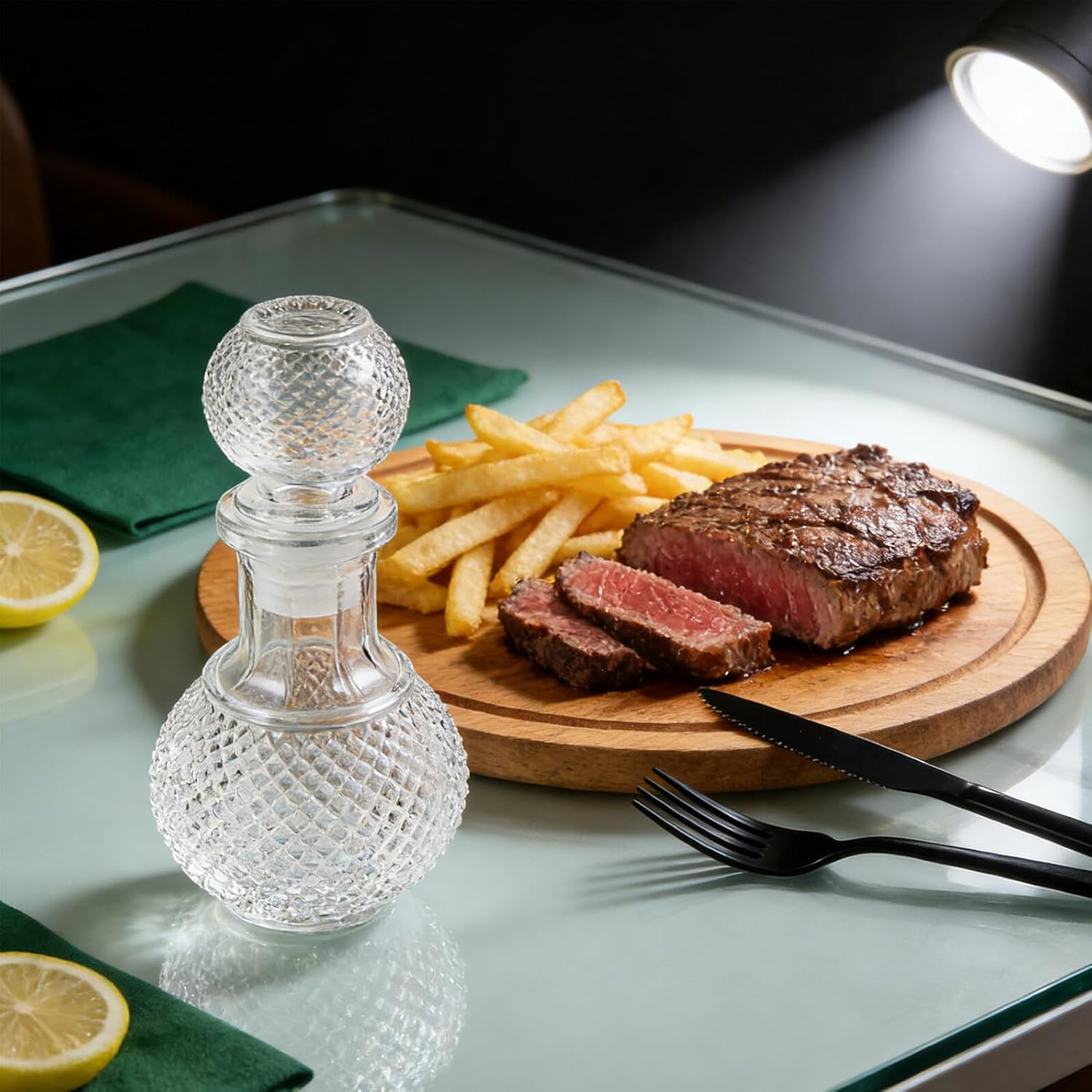 FELTECHELECTR Creative Thickened Glass Liquor Decanter 250Ml Earth Style Cocktail Container Whiskey Bottle Decorative Liquor Dispenser for Home Bar and Entertaining image number 4