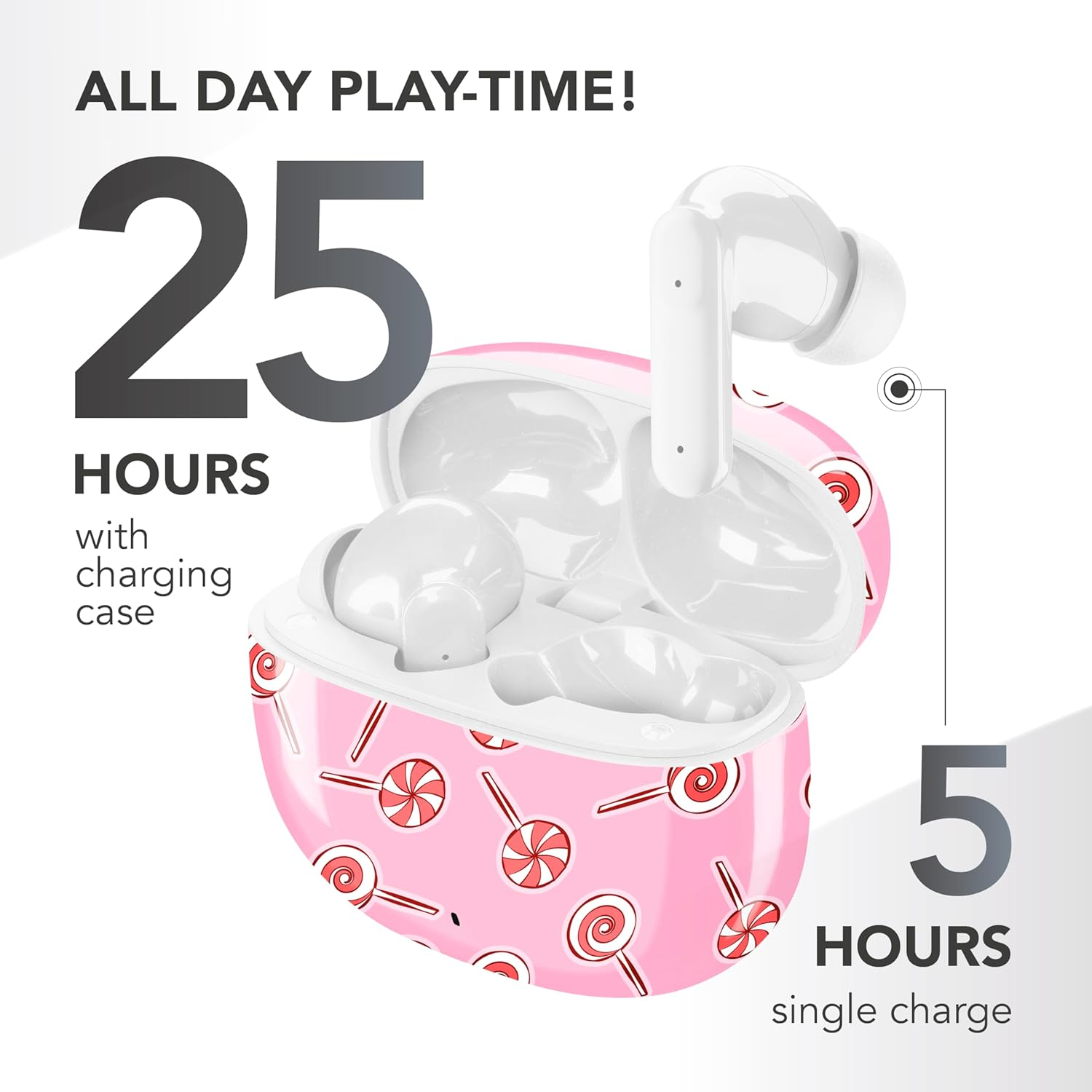 Music Sound - TWS Fantasy Bluetooth Headphones - In-Ear Design - Wireless - Charging Case - Microphone - Playback Time up to 25 Hours - and Patterns image number 2