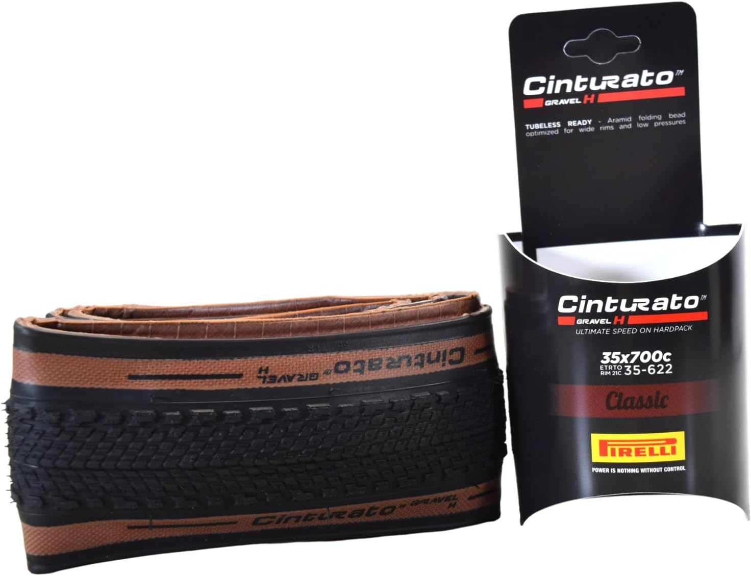 Pirelli Cinturato Gravel H Bike Tire, Hard Gravel Surfaces, Tubeless Ready Clincher TLR, Grip & Adapt, Advanced Puncture/Cut Protect, (1) Tire, Black or Tan Sidewall / 700C or 650B Sizes image number 2