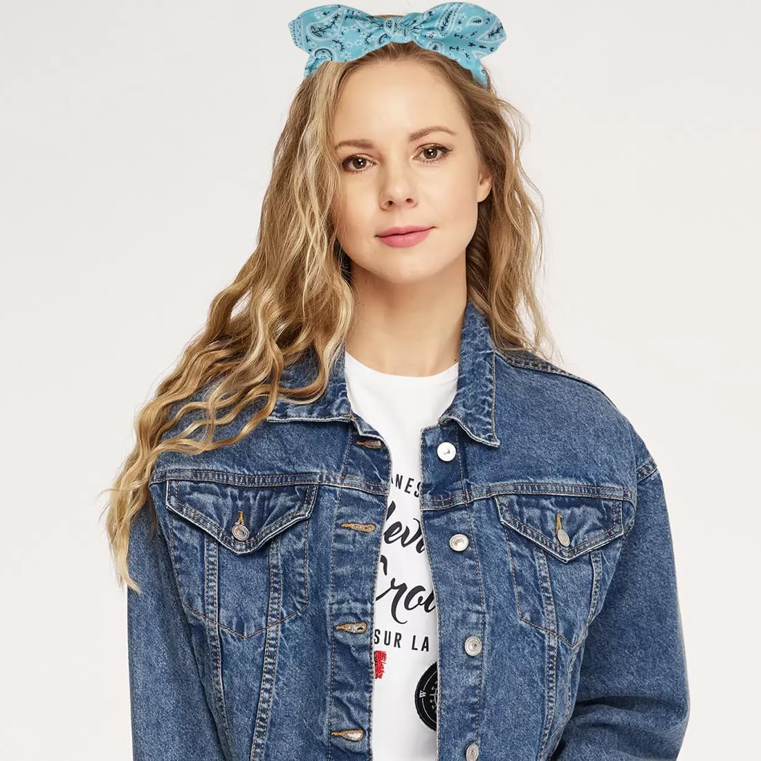 Pack of 3 Wide Headband Paisley Women'S Bow Hair Band Rockabilly Headband, Boho Headband Print Hair Accessories for Everyday Yoga Sports Fitness image number 3