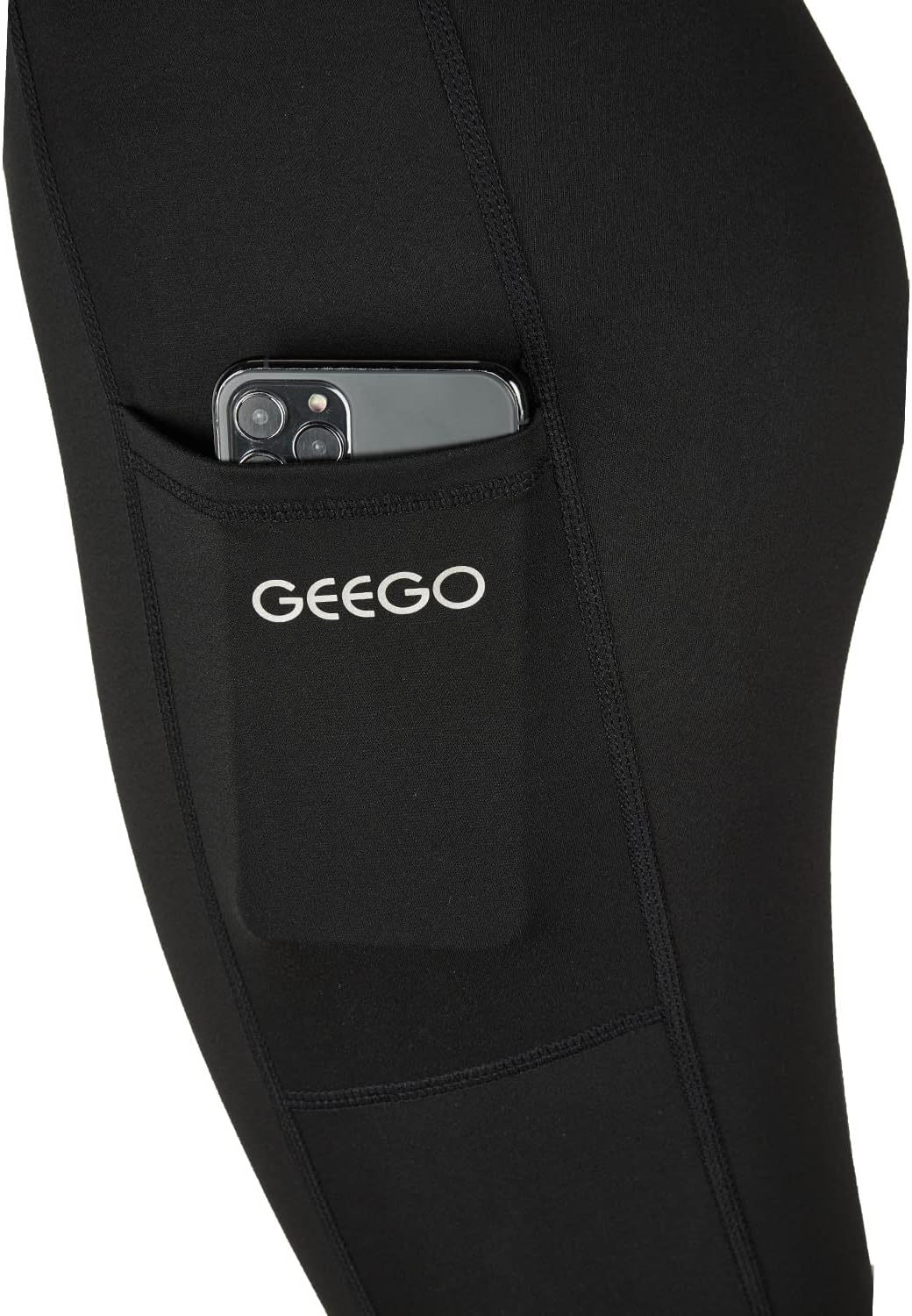 Geego Girls Horse Riding Pants, Kids Equestrian Breeches Knee Patch, Youth Schooling Tights with Side Pockets Belt Loops image number 6