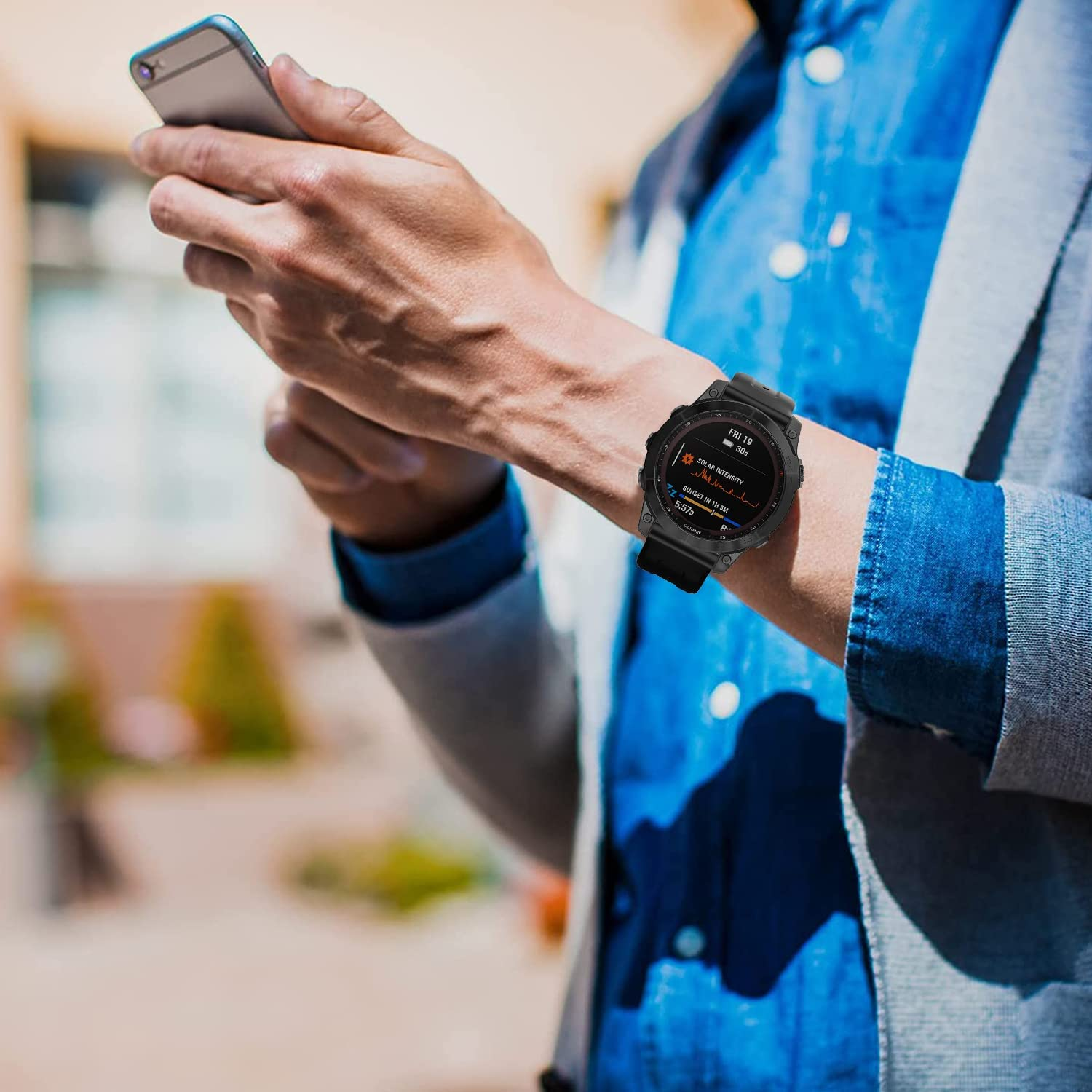 Replacement Strap Compatible with Garmin Fenix 6 Band, 22Mm Sport Bands for Fenix 7, Easy Fit Strap for Fenix 5, Soft Silicone Watch Bands for Fenix 7 Pro,Fenix 5 Plus,Forerunner 935/945 Etc. - Black image number 4