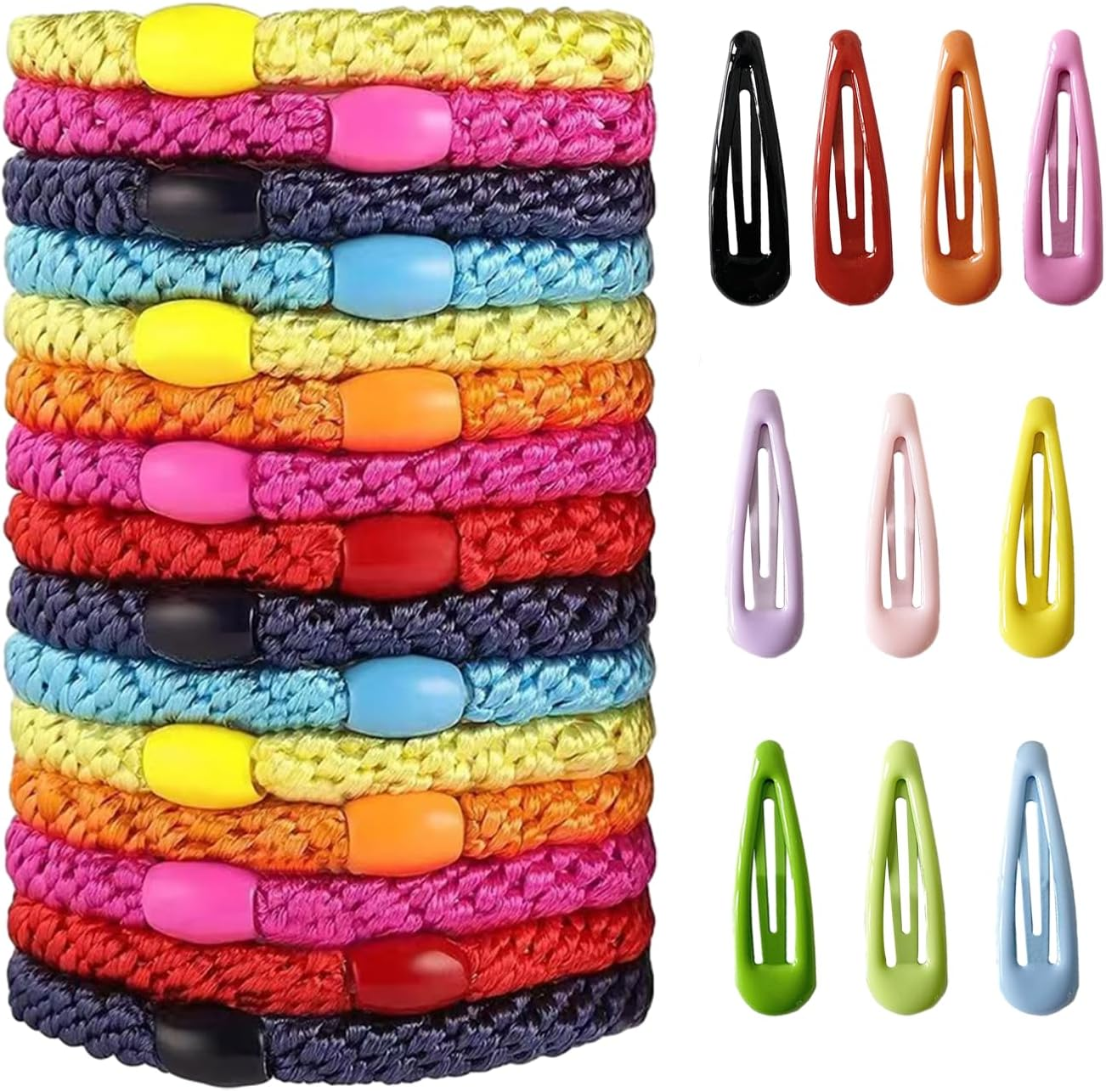 15 Pieces Colorful Hair Bands, 10 Pieces Colorful Hair Cards, Braided Headbands, Thickened Leather Bands with High Elasticity, Hair Bands for Ponytails, Accessories for Hairstyles image number 3