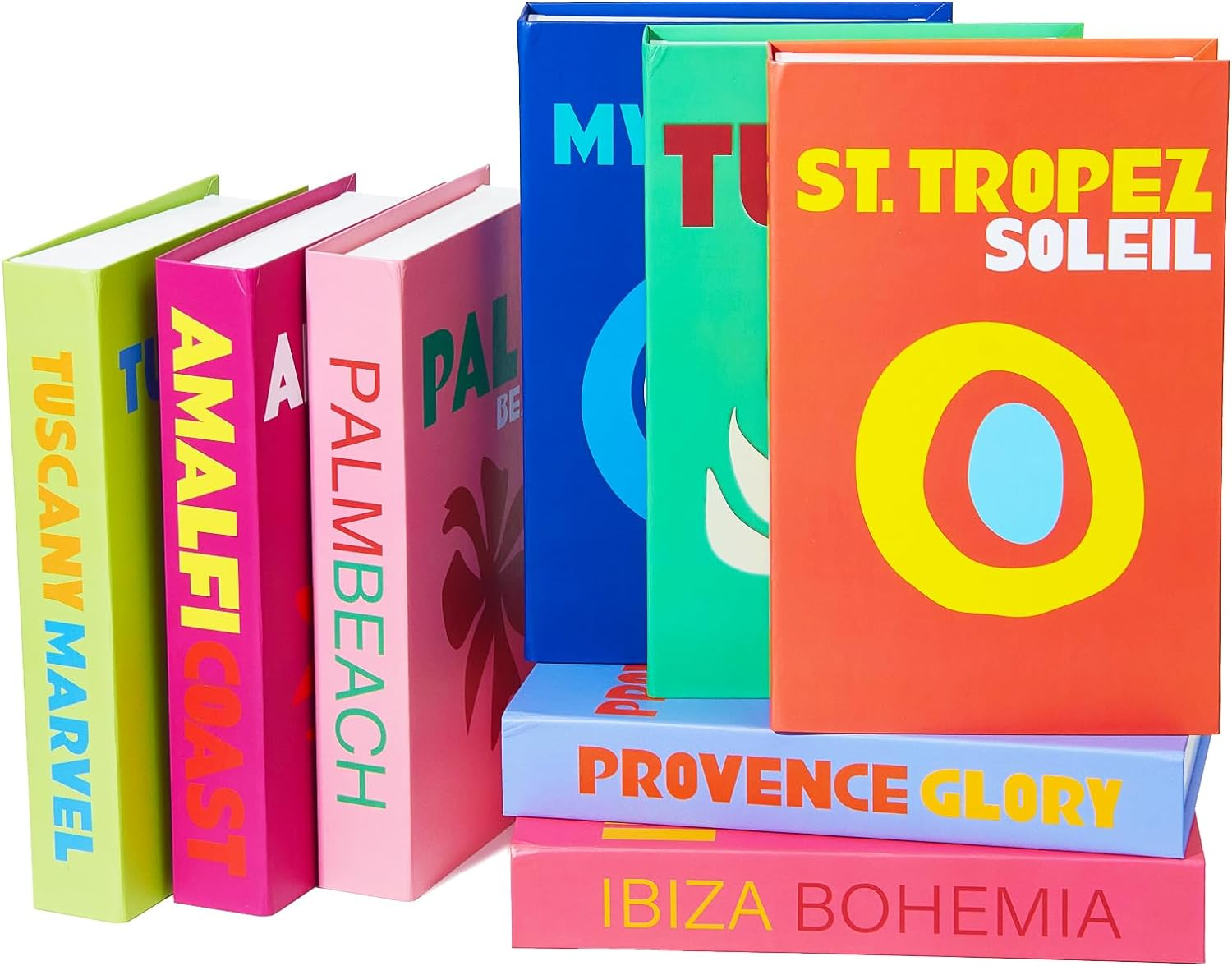 PHUSBLAY Fashion Inspired Decorative 8 Faux Books Set for Coffee Table/Shelves with No Pages - Lightweight Stylish Aesthetic Book Display Stack for Minimalist Office/Home Decor - Set of 8 image number 2