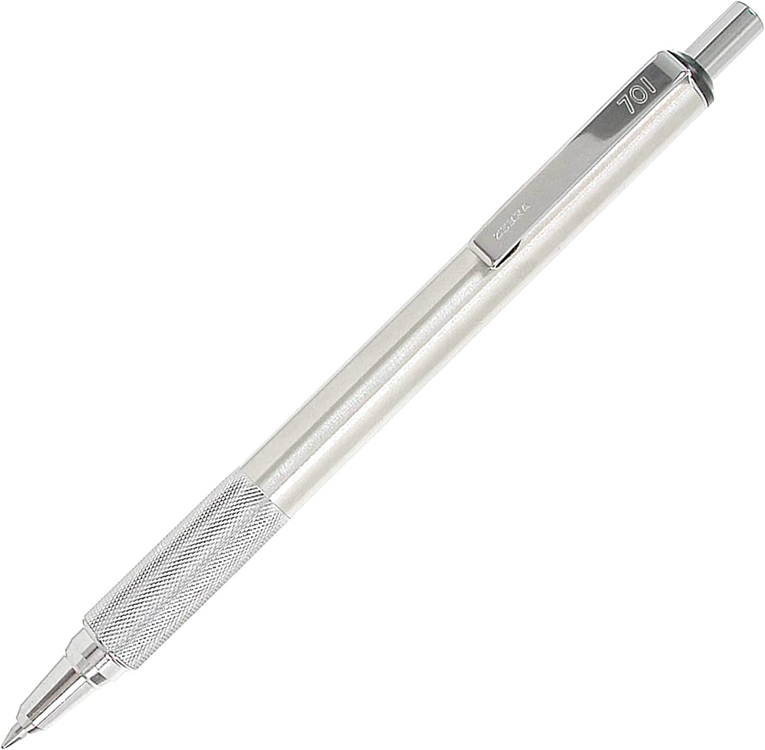 Zebra F-701 Metal Pen, 0.8Mm Fine Point Retractable Stainless Steel Ballpoint Pen, 1 Black Pen with 2 Refills image number 1