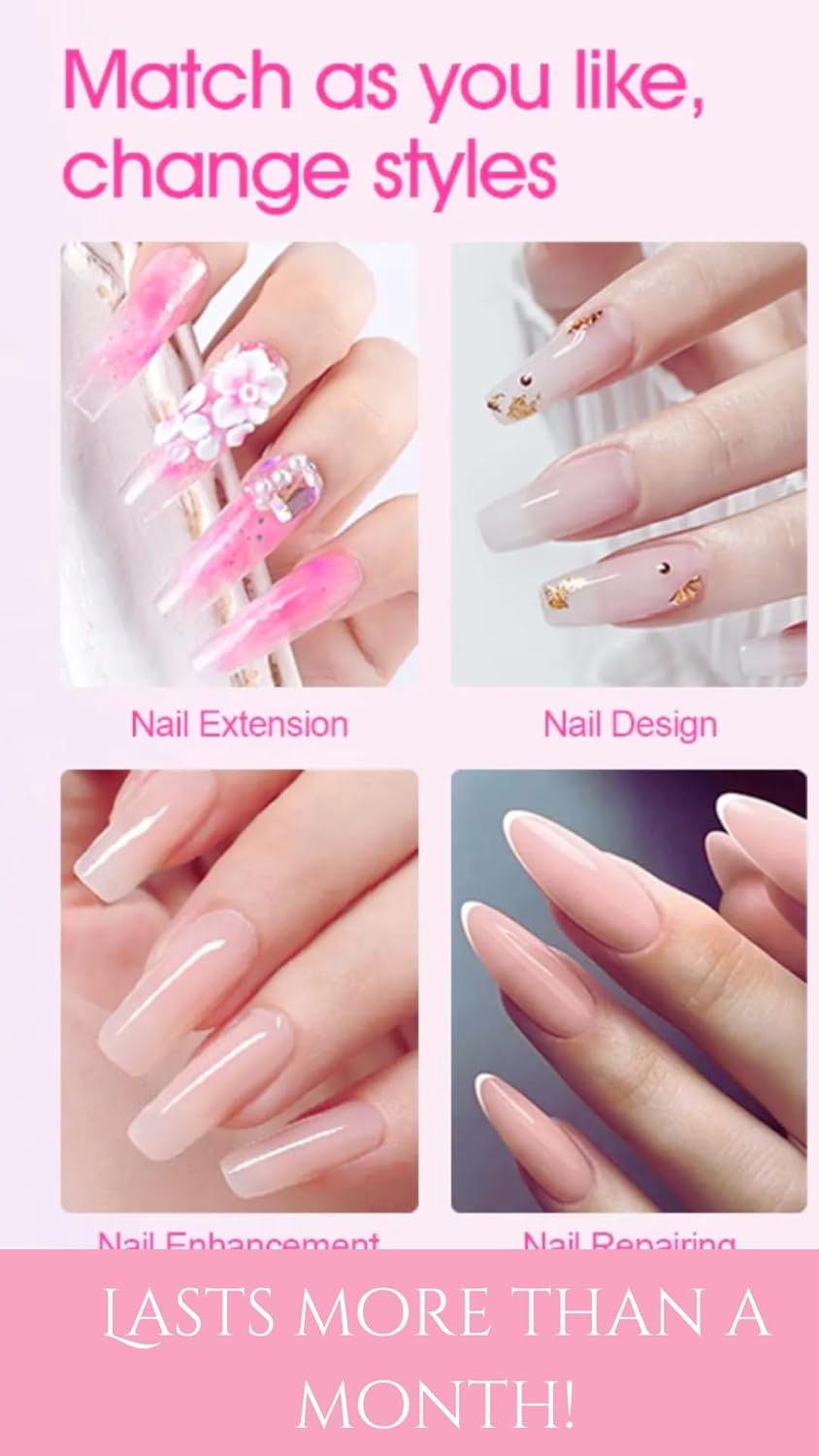 Quick.Simple.Easy SEQ Poly Extension Gel BLOSSOM Nail Enhancement Gel for Beginner & Professional Nail Art Salon, Nail Building Strengthening Gel, French Manicure, Trendy Nail Art Design GIFT BAG image number 4