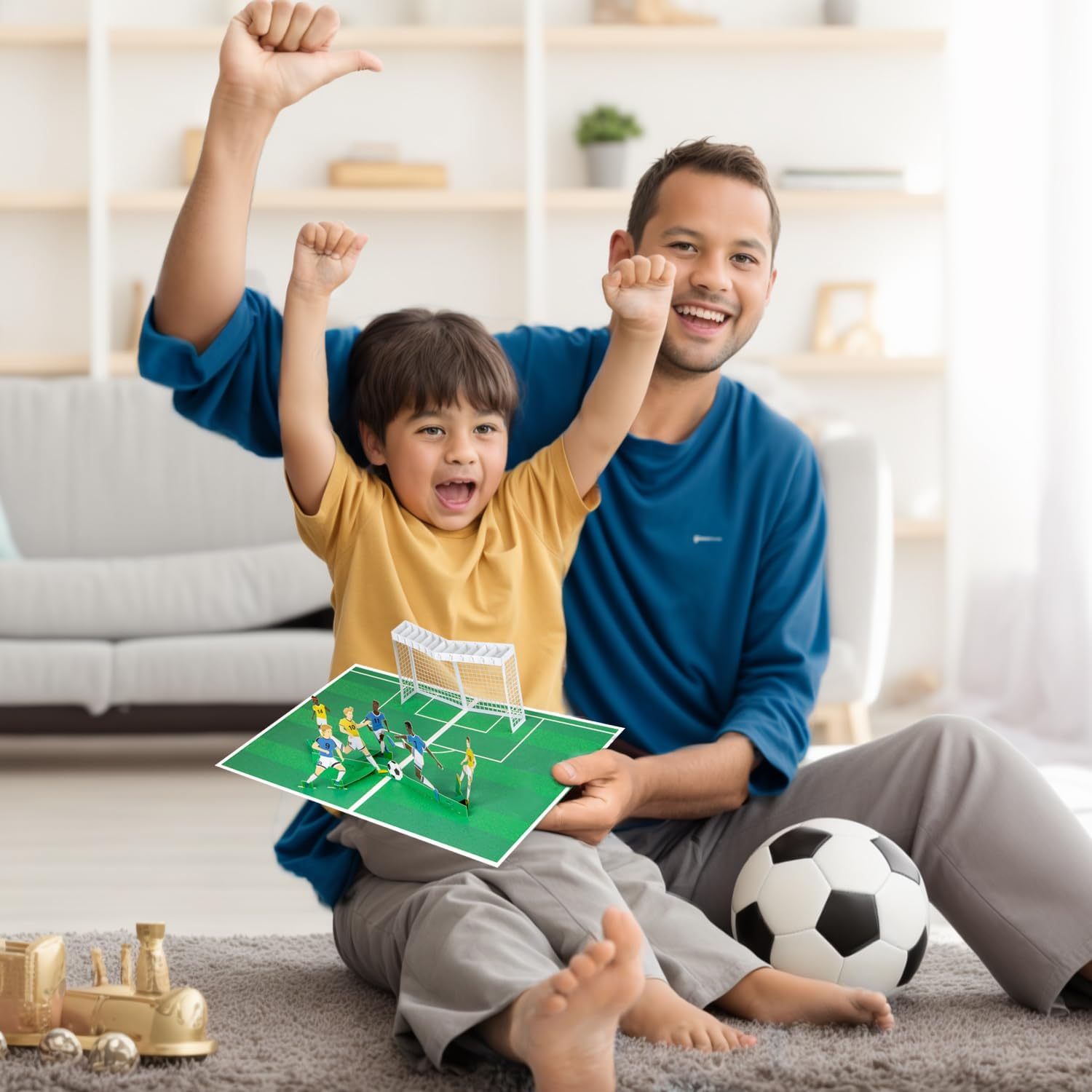 Magic Ants Pop-Up Birthday Card- Soccer Themed Father'S Day 3D Greeting Card - Soccer image number 3