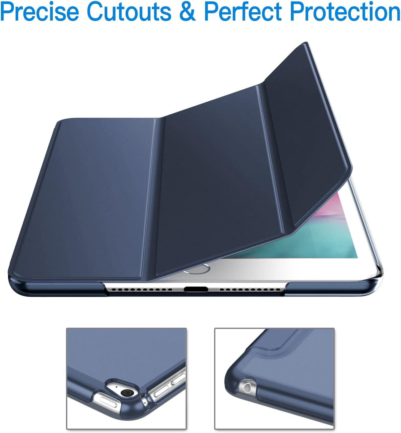 Jetech Case for Ipad Mini 4 (2015 Model 4Th Generation), Smart Cover with Auto Sleep/Wake (Navy) image number 3