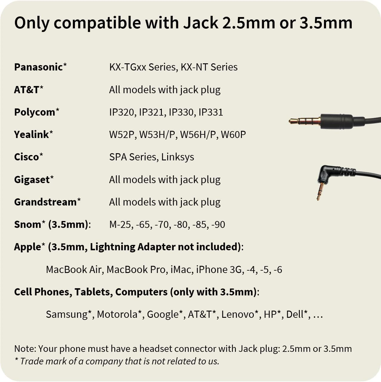 GEQUDIO Headset with 2.5 Mm Jack Compatible with Gigaset, Panasonic DECT Cordless Phone - Headphones & Microphone with Replacement Padding - Especially Light 60 G (1-Ear) image number 4