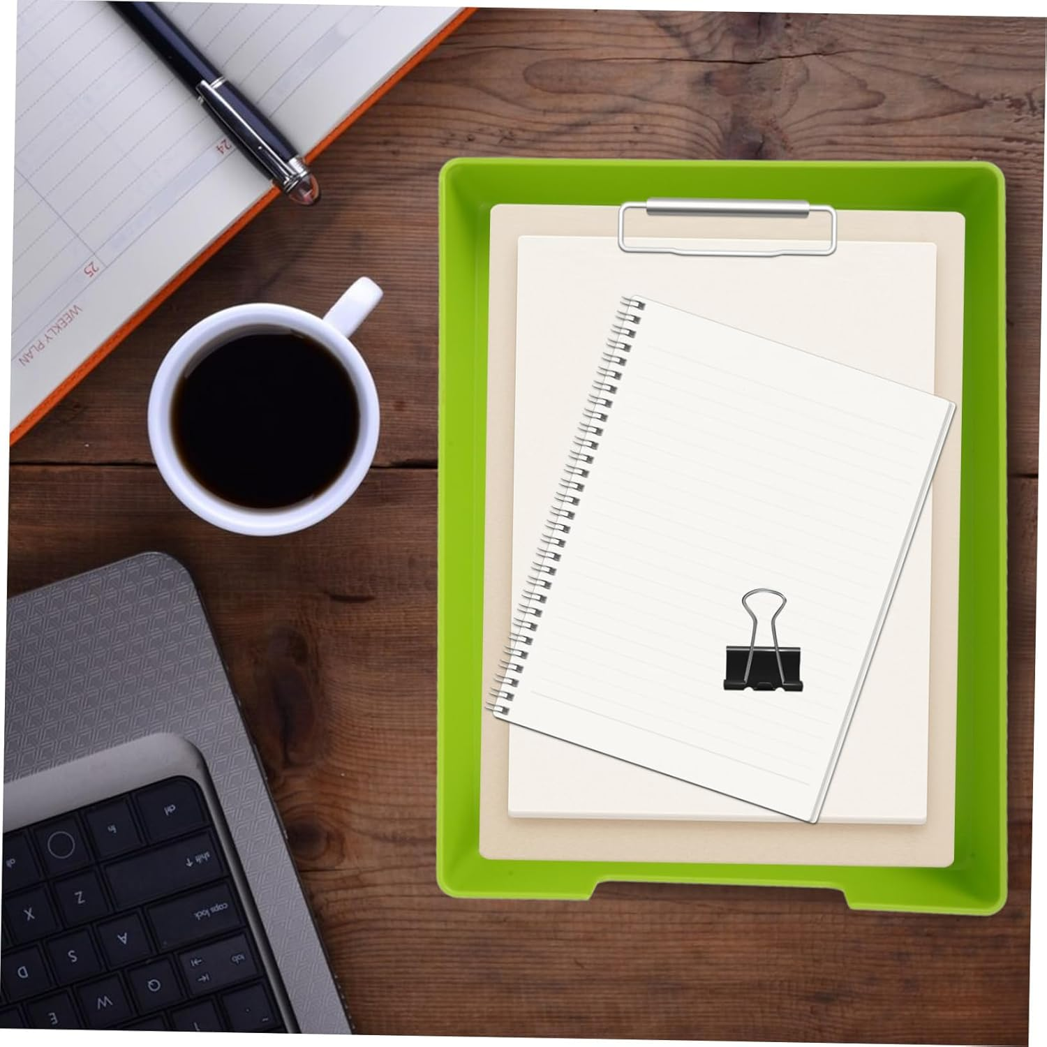 NAMOARLY Document Receipt Storage Box Desktop Document Holder Desk Organiser Office Stationery Products Desk Organizer Tray