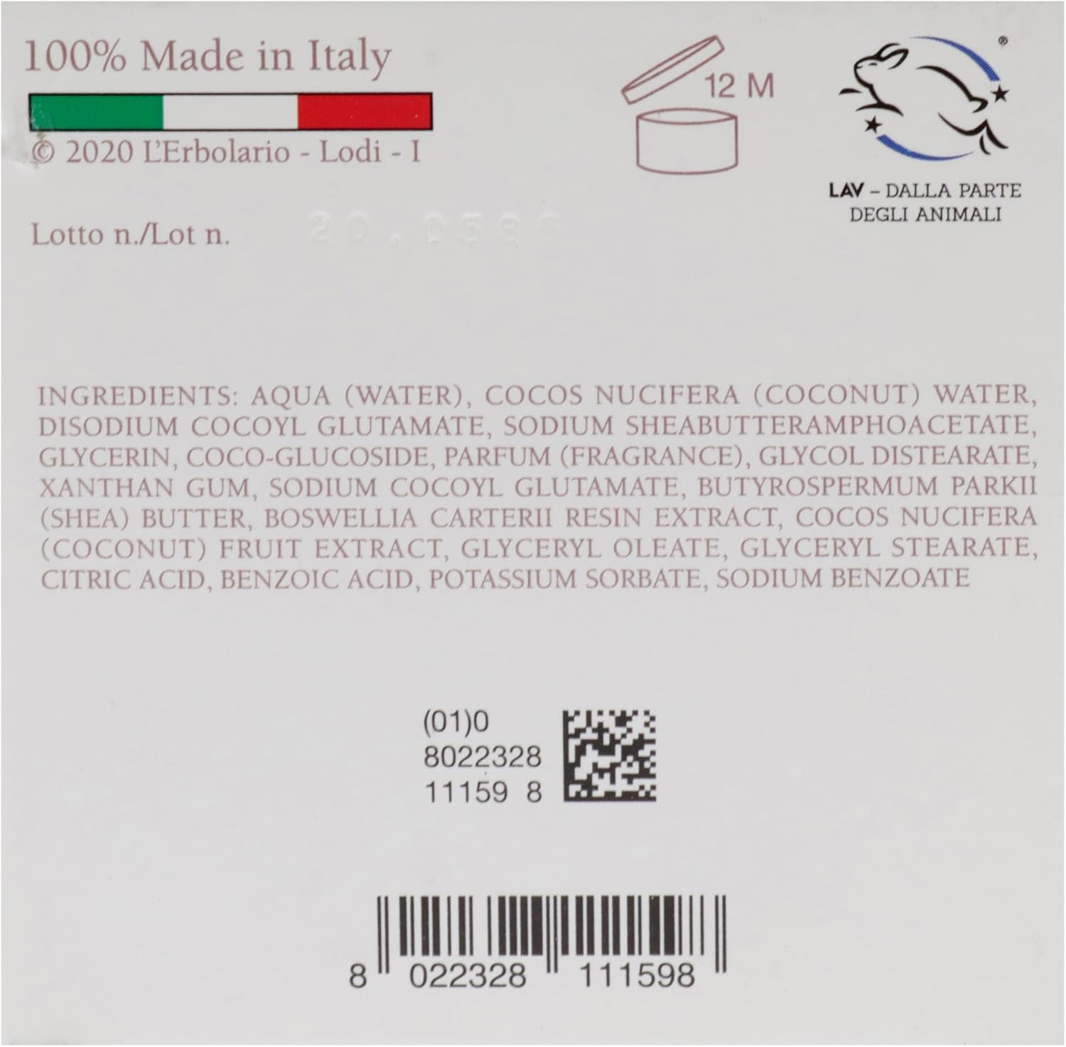 L'Erbolario Karit&eacute; Nourishing Bath/Shower Cream 300 Ml image number 2