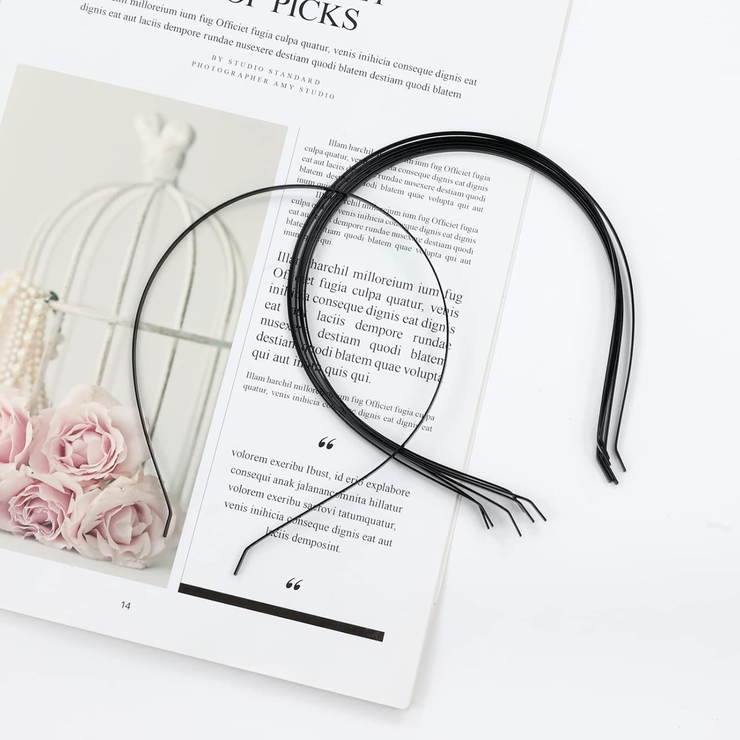 Lawie 30 Pack Bulk 3 MM Black Plain Blank Hard Skinny Thin Metal Headbands Base Wire Hair Bands Clasps Tiara Headband DIY Crafting Hair Accessories for Women image number 4