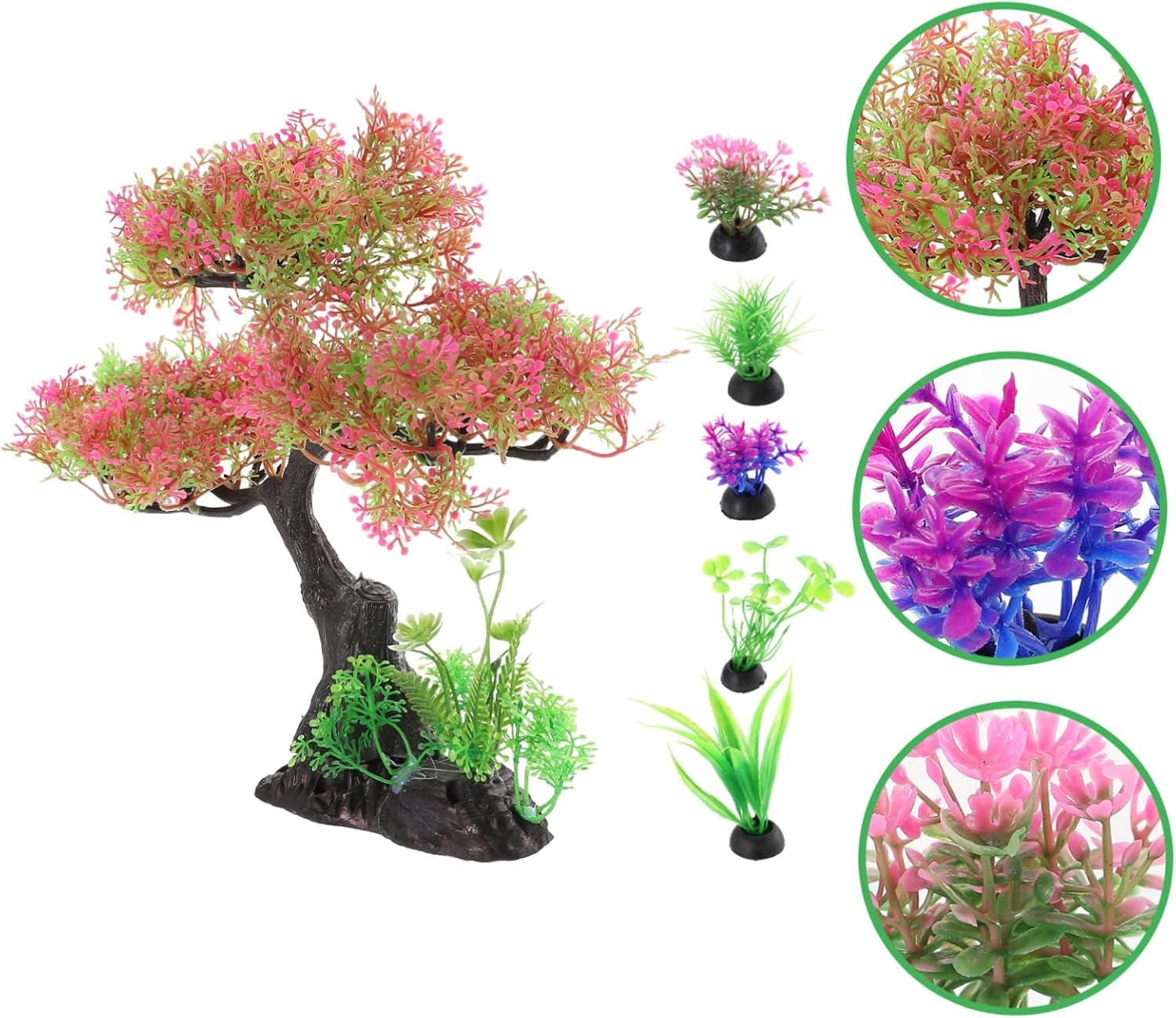 VILLFUL 1Set Aquarium Adornments Artificial Water Plants for Fish Tank Landscape Simulation Plants for Creating Natural Habitat for Pets