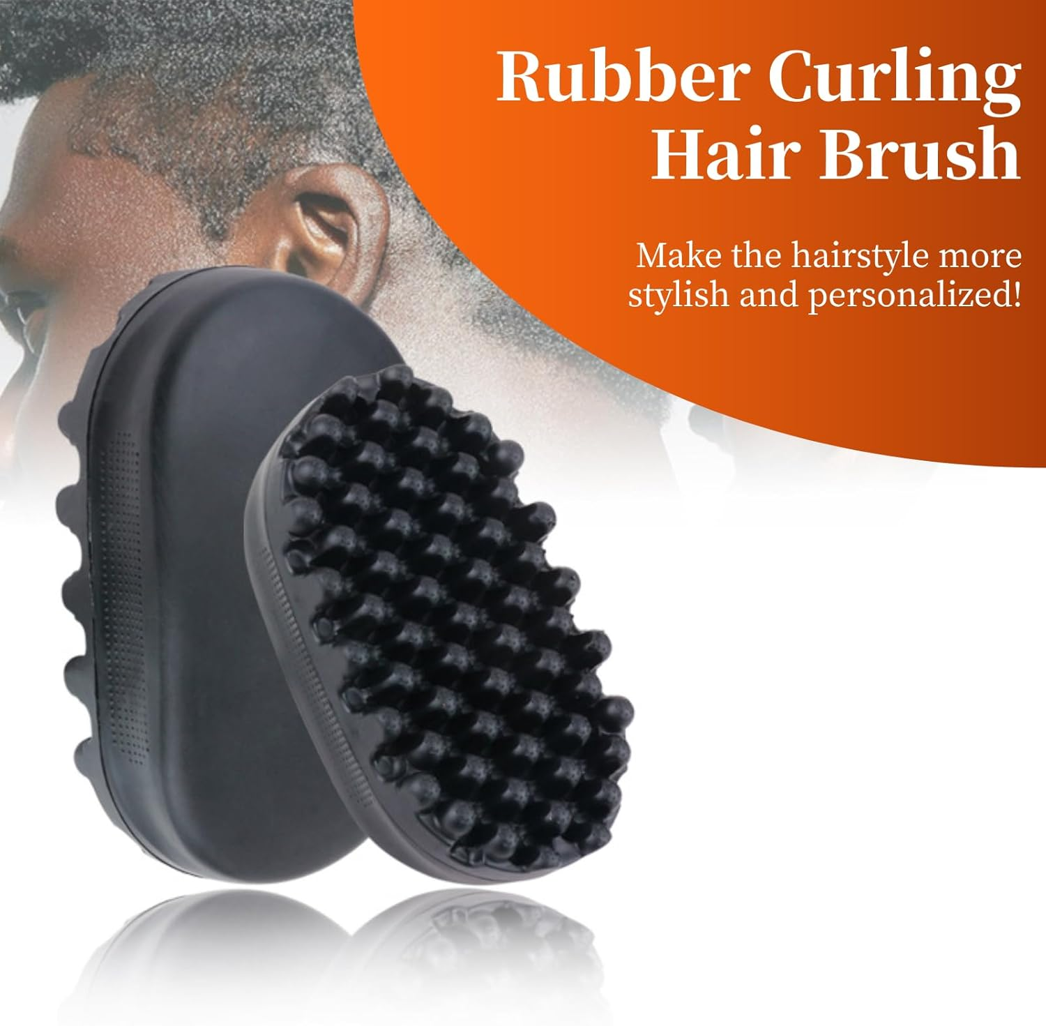 Diyeeni Afro Curls Hair Brush, Rubber Twist Curling Hair Brush, Washable Wave Tool Dirty Braided Curly for Barbers and Daily Use, Black