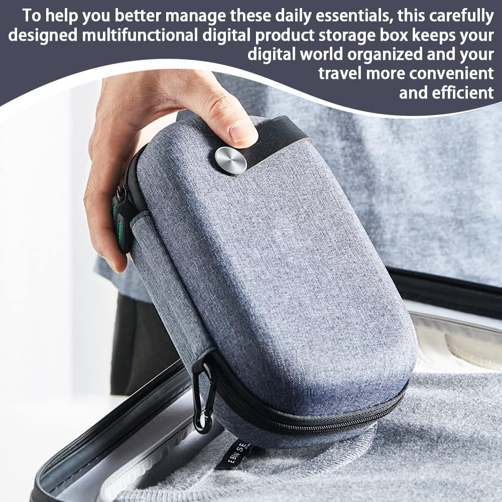 Travel Accessories Bag, Portable Cable Organizer for Electronics, Hard Case Tech Pouch for Cables, Charger, Adapter, Power Bank, Hard Drive - Shockproof & Waterproof, Grey image number 2