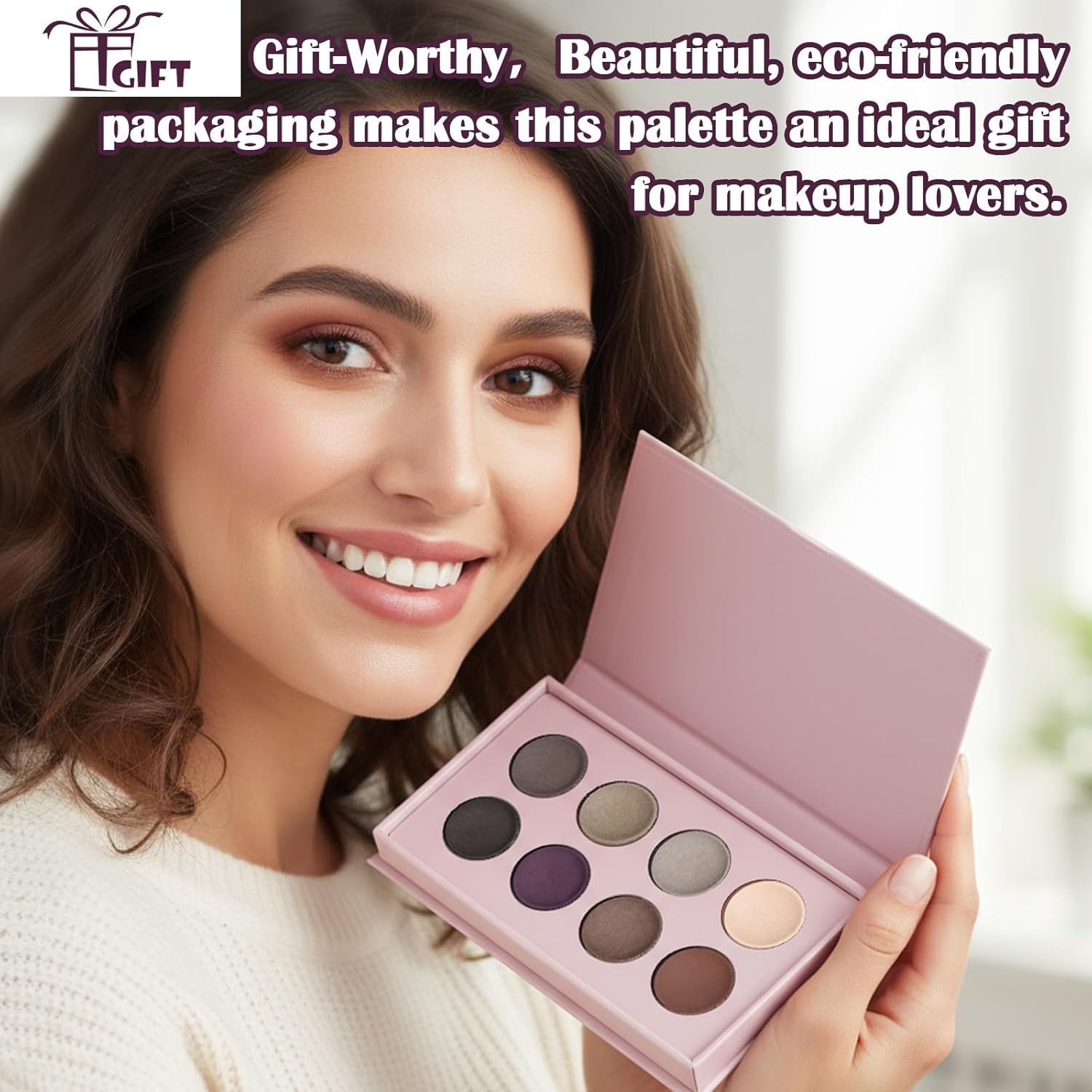 UCANBE 8 Color Nude Smokey Baked Matte Eyeshadow Palette - Highly Pigmented, Smooth & Blendable Formula with Neutral & Earthy Tones for Everyday & Dramatic Eye Makeup Pallet (01 Matte) image number 3